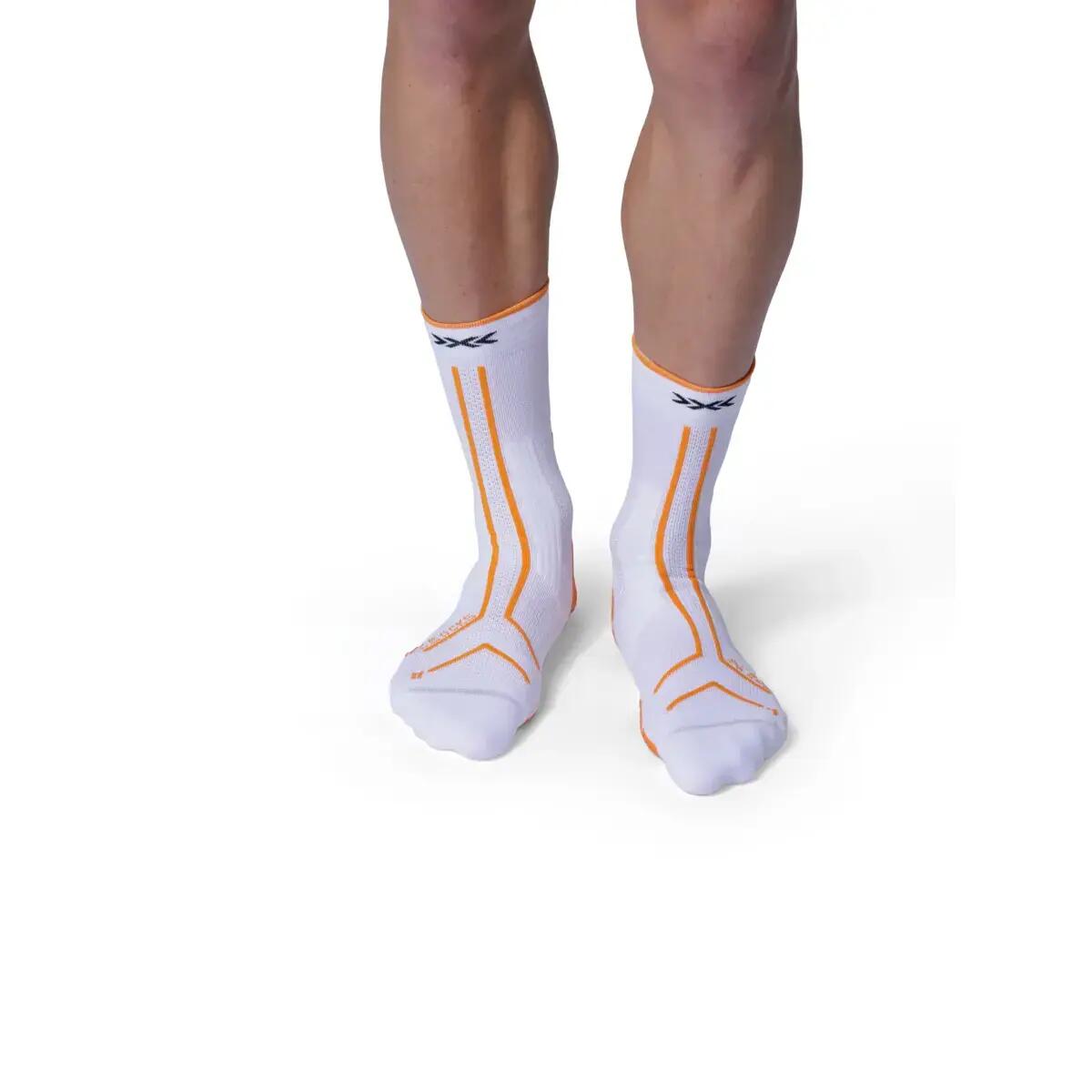 X-Socks Trailrun Terraskin Expert Crew Sokken Wit/Oranje 3/4
