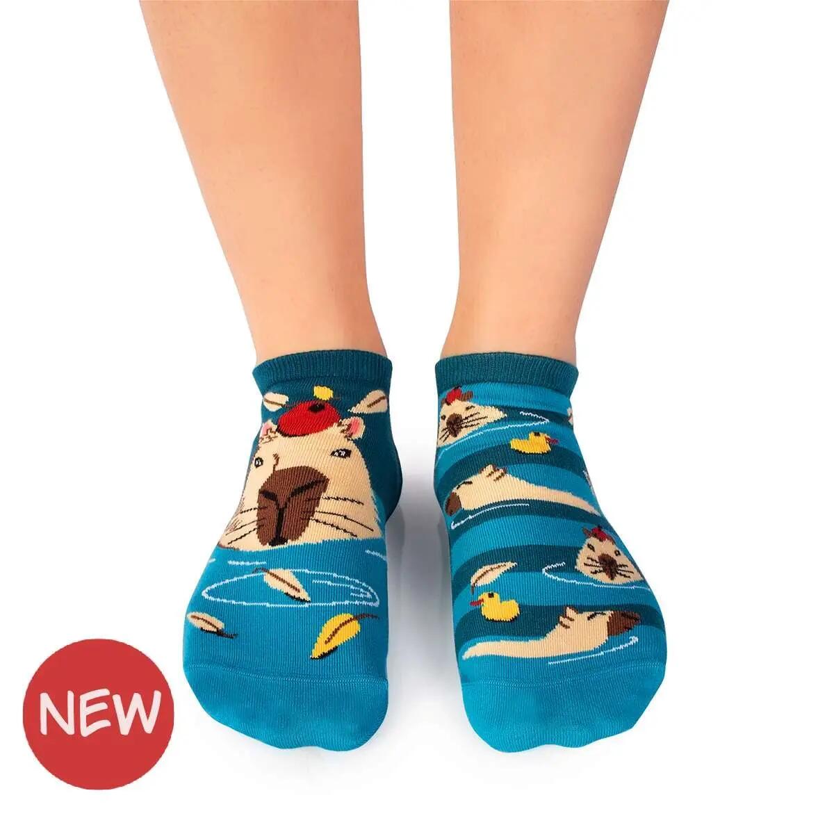 Arty Socks rövid pamut zokni Capibara George türkiz 3/4