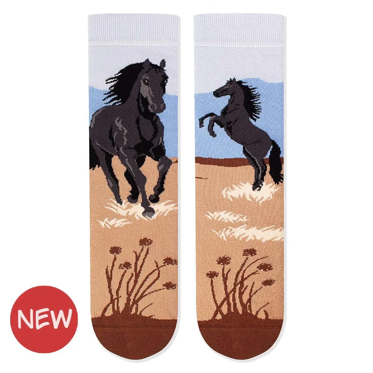Arty Socks pamut zokni bézs ló mintával 4/4