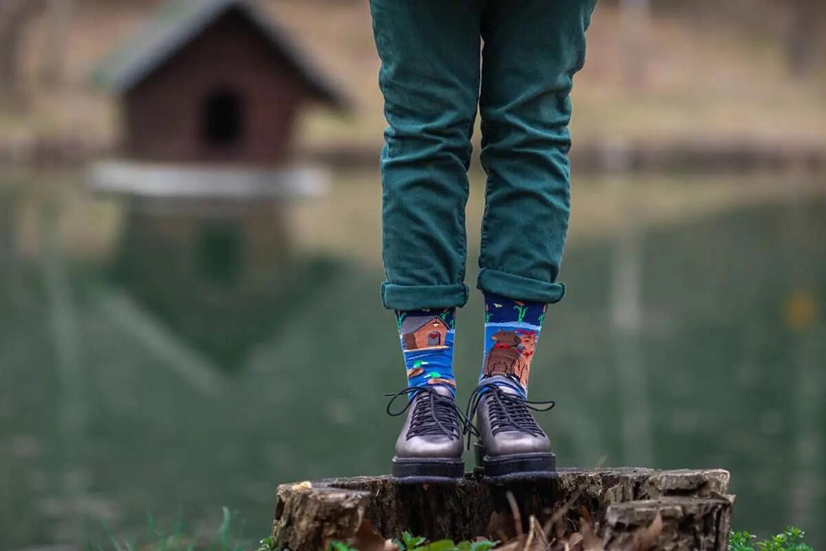 Arty Socks Szerelmes Capybara organikus pamut zokni Sötétkék 4/6