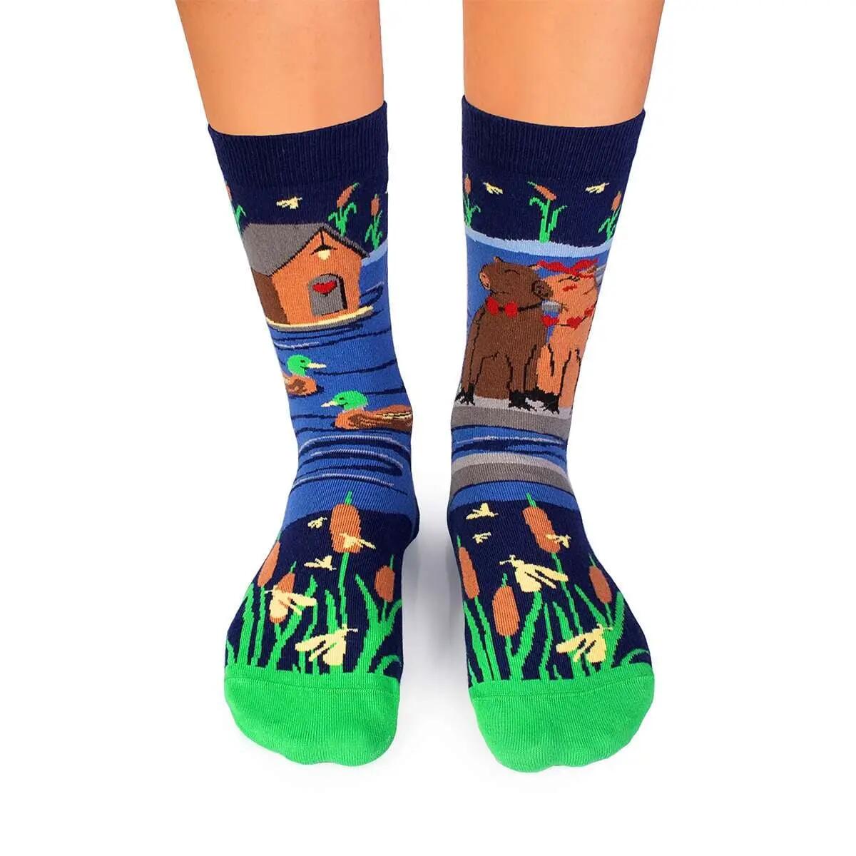 Arty Socks Szerelmes Capybara organikus pamut zokni Sötétkék 2/6