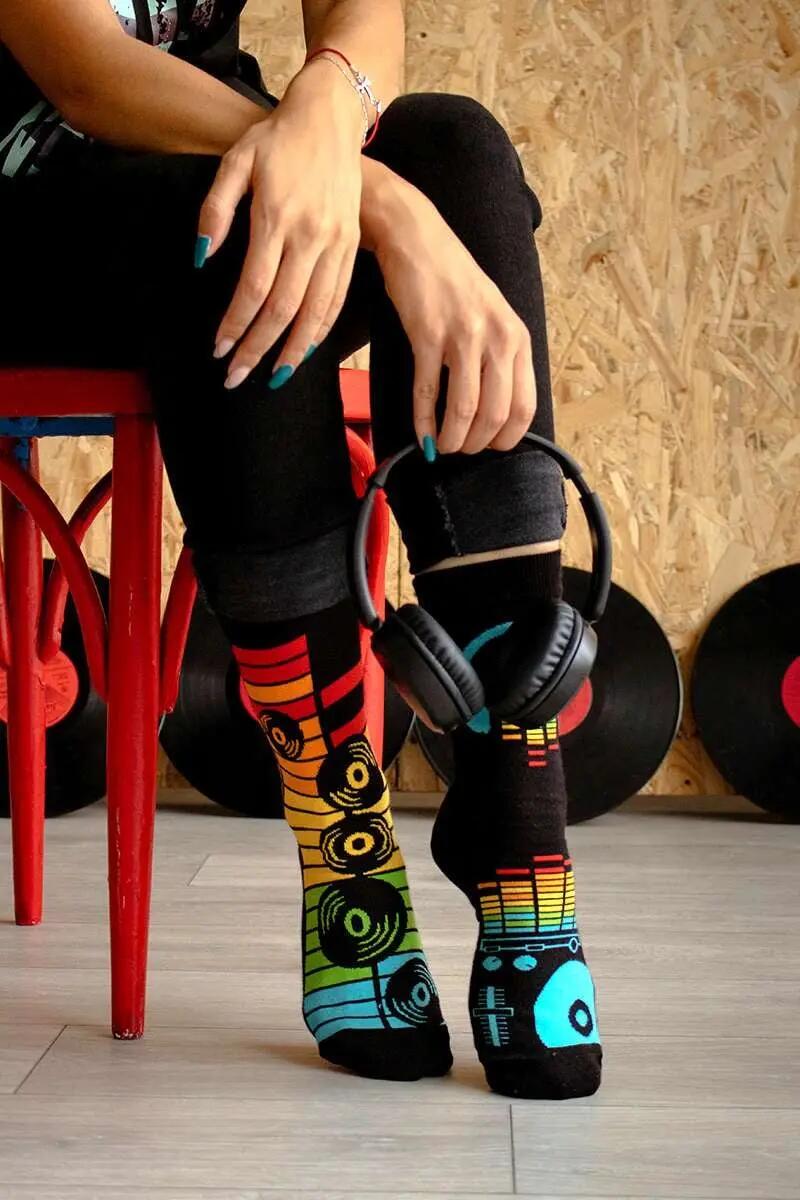 Arty Socks Disco organikus pamut zokni fekete 4/6