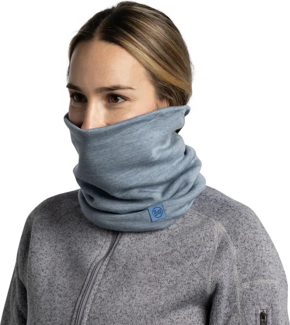Gola Buff em lã merino de grossa malha, azul-claro 4/7