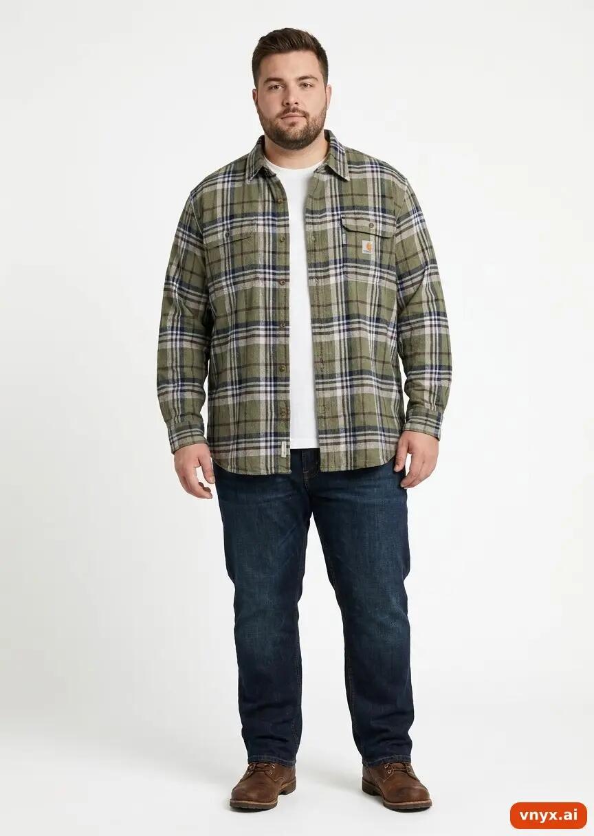 Second Life - Vintage Carhartt Green Casual Shirts Men XXL 2/5