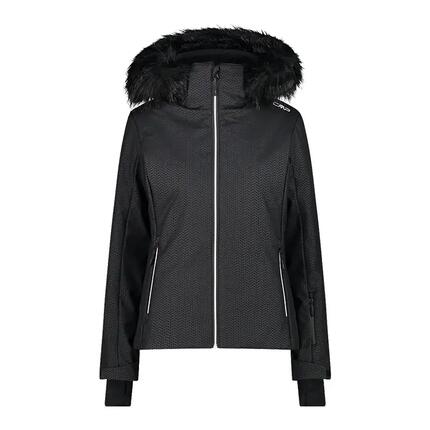 Jas - skiën - dames - softshell, capuchon - 33W0646F - zwart