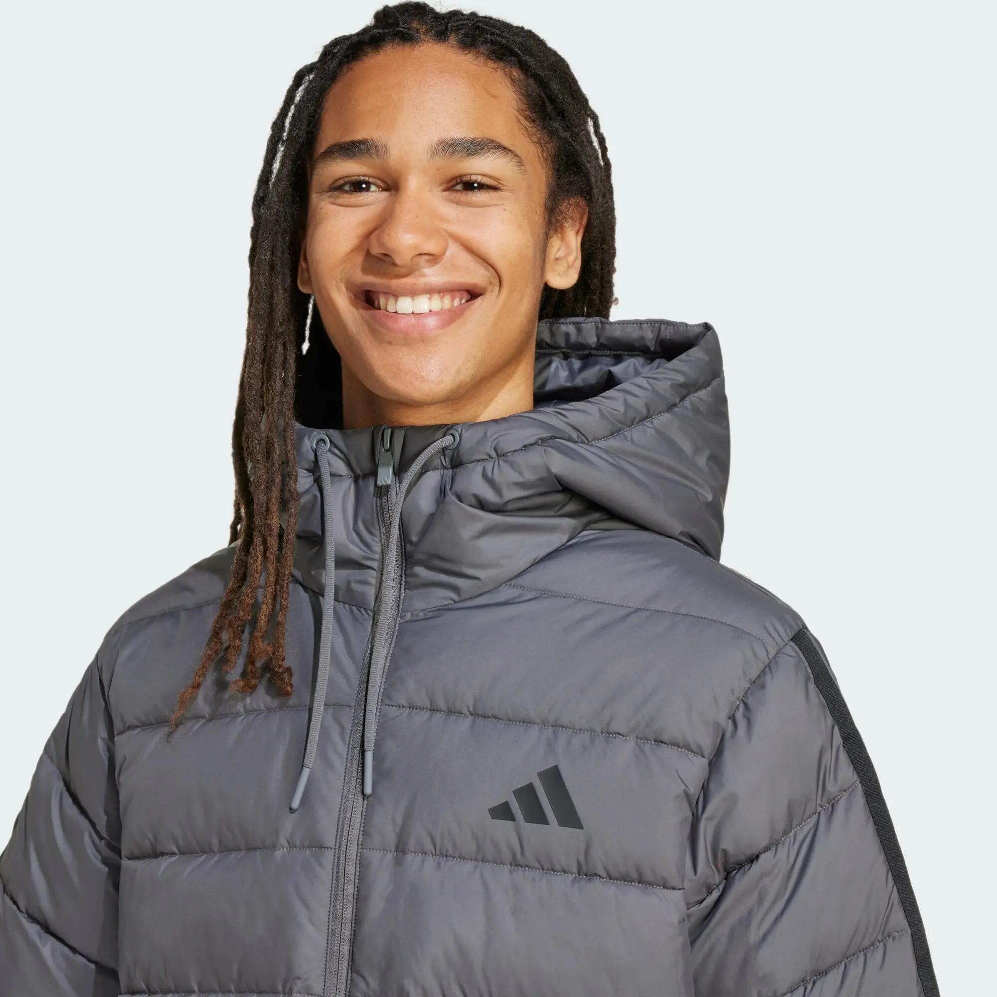 Péřová bunda Essentials CLIMAWARM 3-Stripes Synthetic 4/5