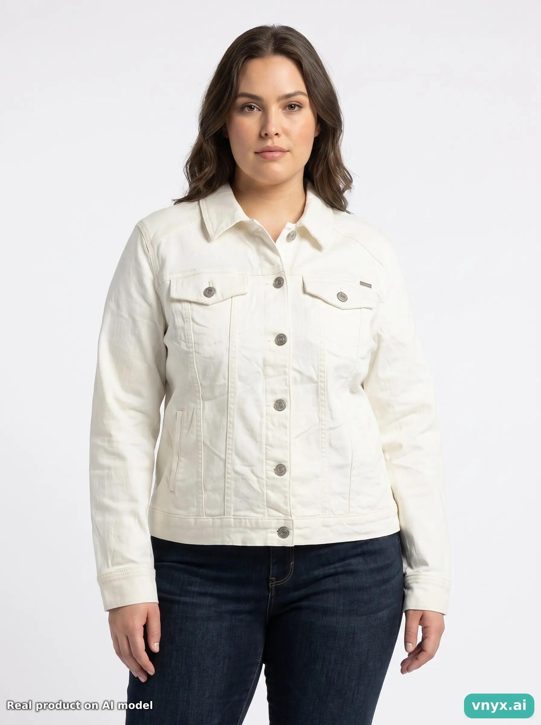 Second Life - Vintage Eddie Bauer White Denim Jackets Women L 5/5