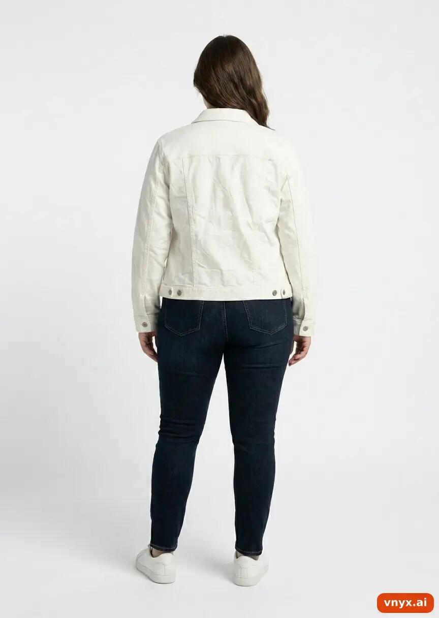 Second Life - Vintage Eddie Bauer White Denim Jackets Women L 3/5