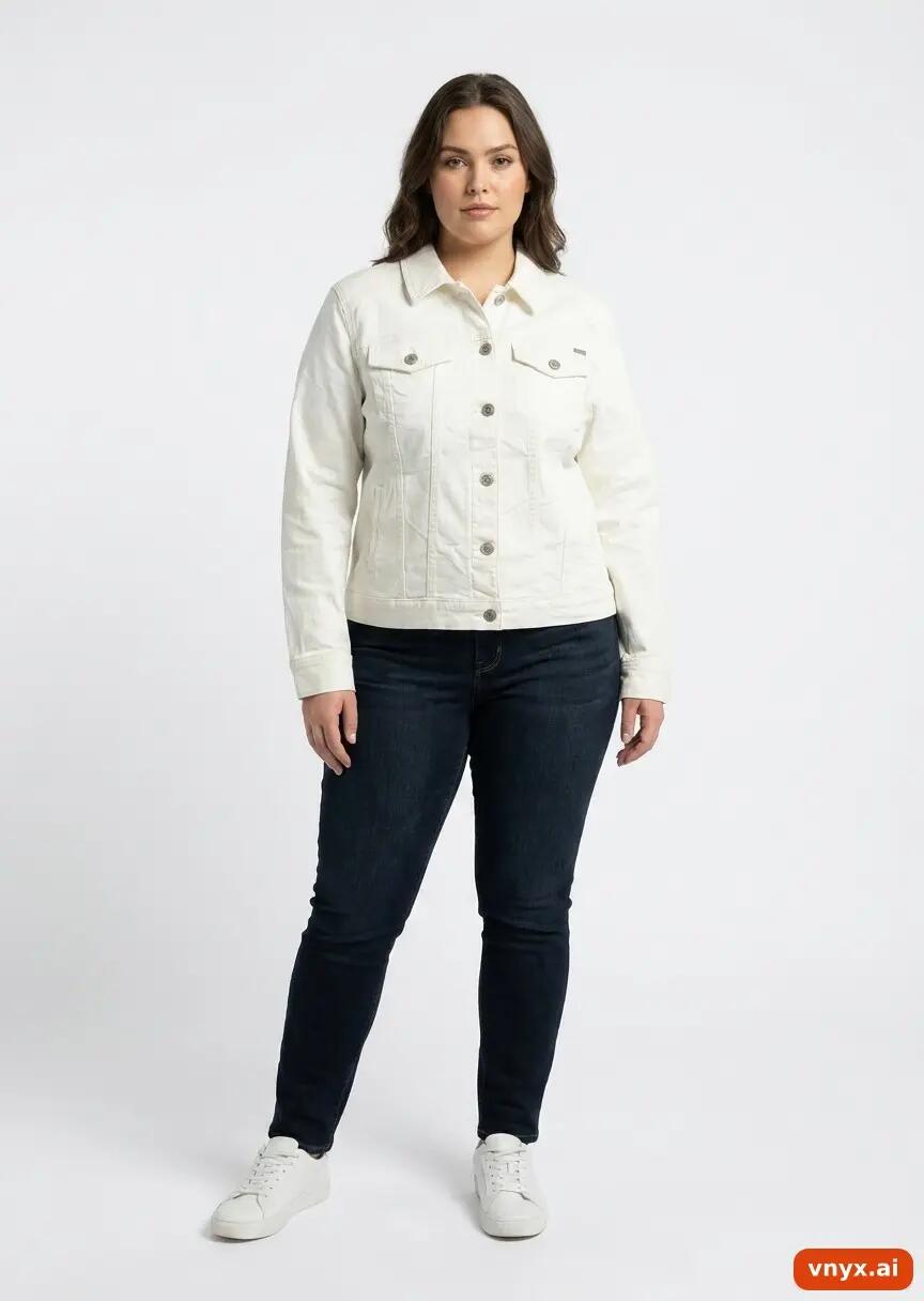 Second Life - Vintage Eddie Bauer White Denim Jackets Women L 2/5
