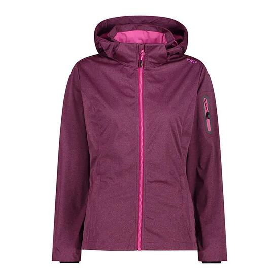 Veste softshell - Outdoor - Femme - CMP W Zip Hood Melange - aubergine foncé