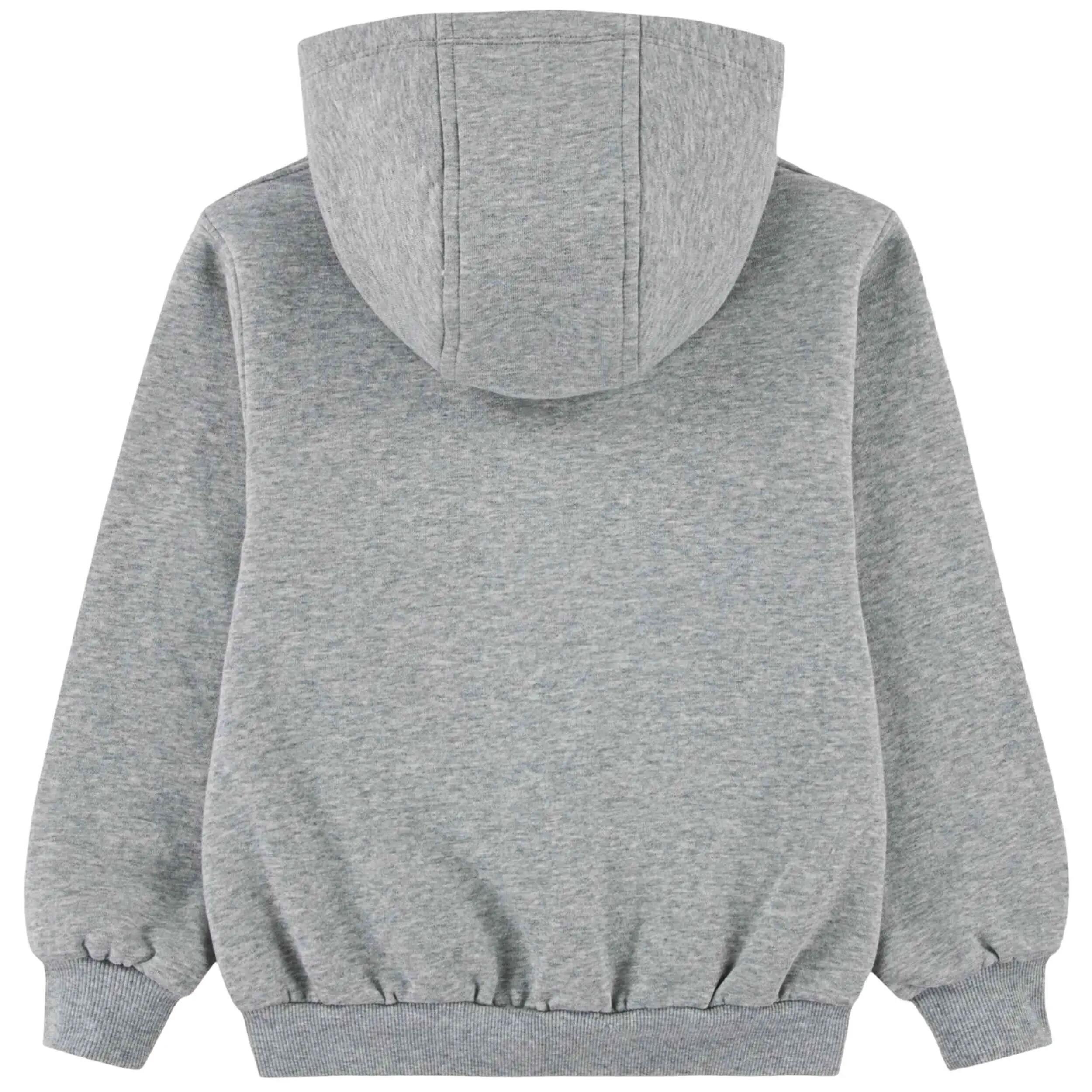 Sudadera con capucha Nike modelo Club Fleece "Dark Grey Heathe para niños unisex 3/4
