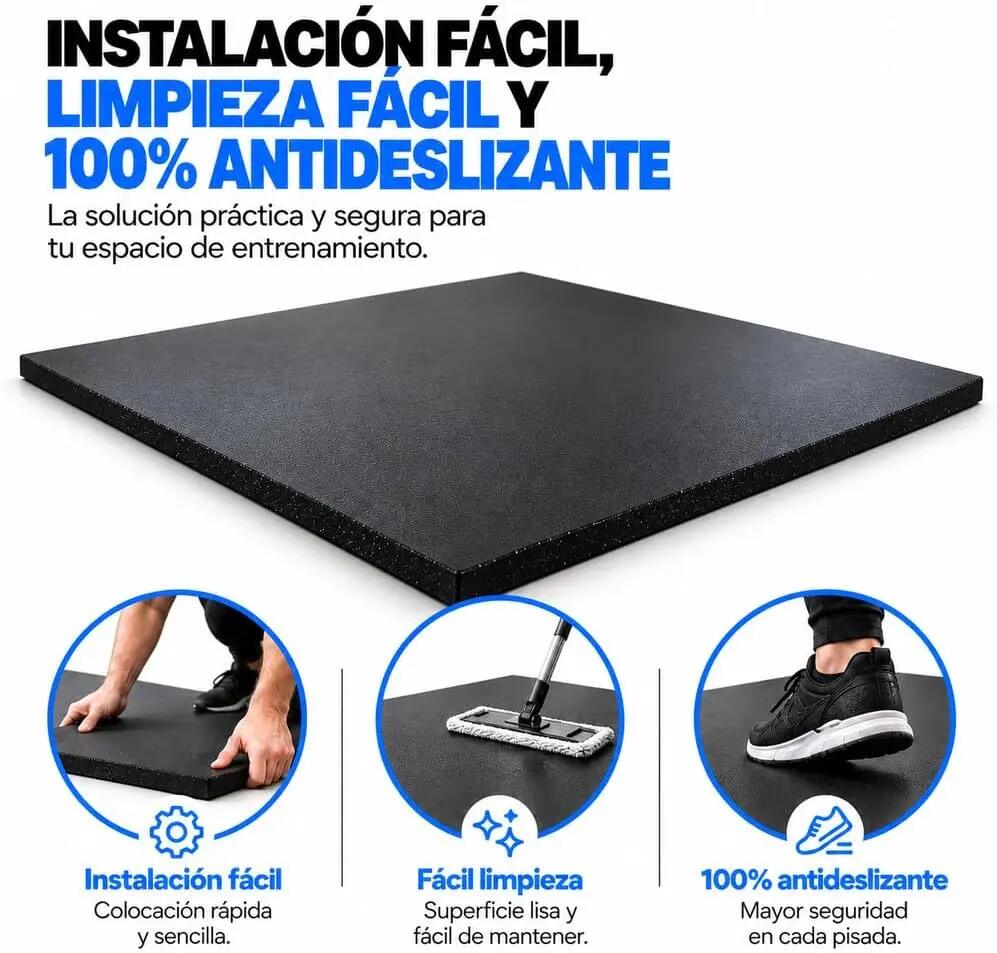 ARQUICAUCHO PREMIUM Placas de Borracha Reciclada Pack 4. 1x1m x1,5mm Preto 4/8