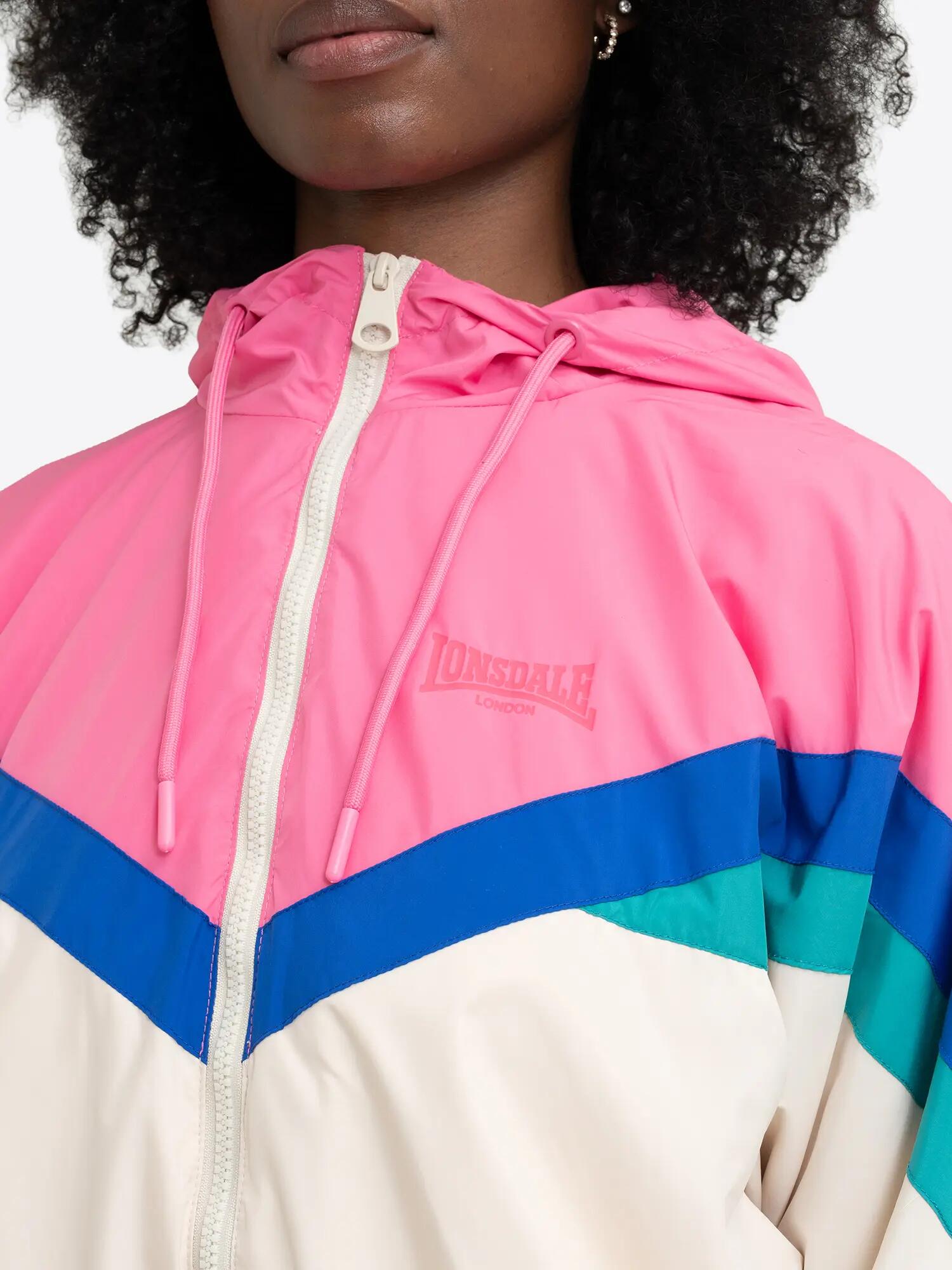 Lonsdale Women Hooded Jacket Marylebone 117987 Pink/Beige/Blue-XXL 6/6