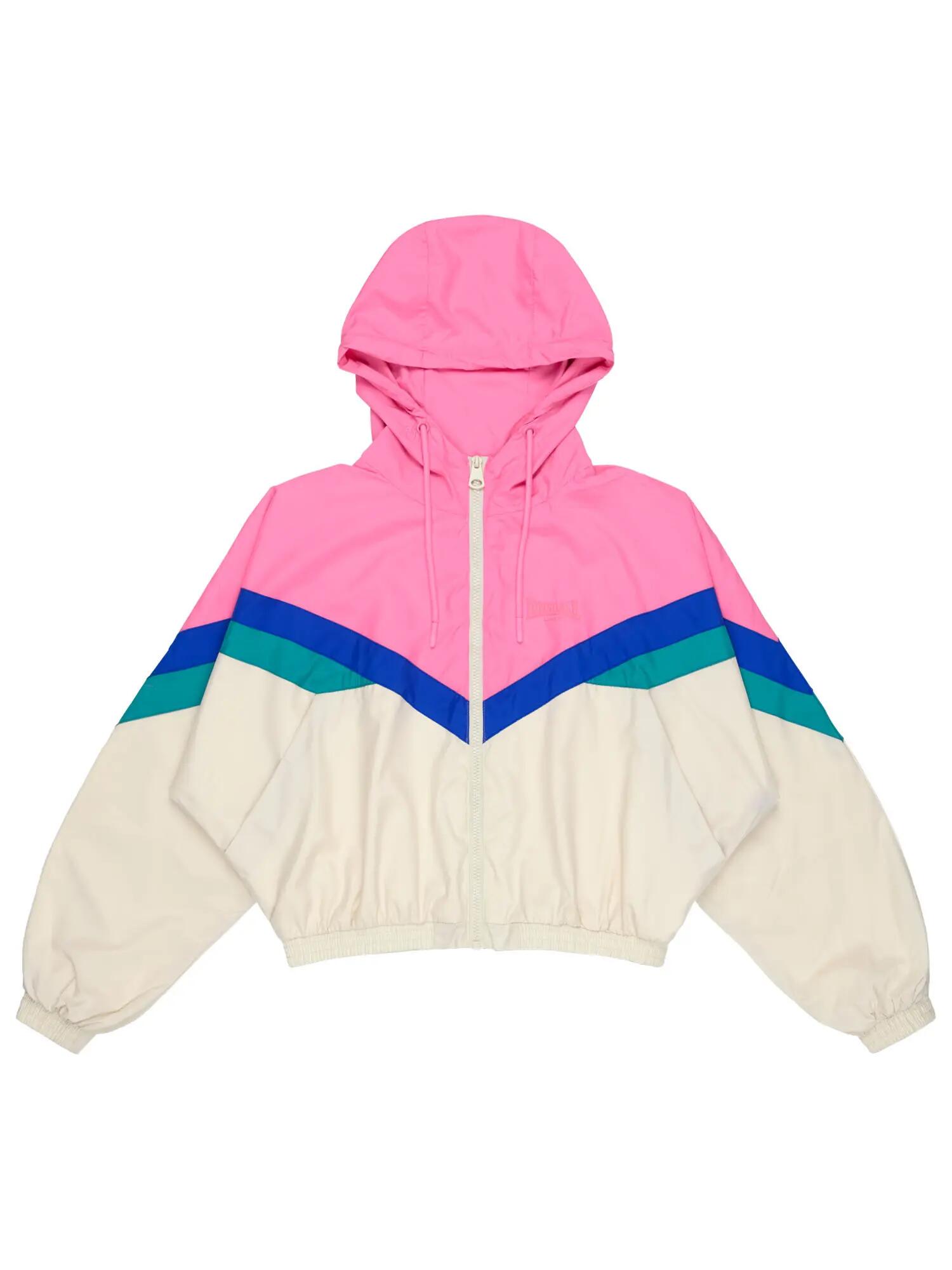 Lonsdale Women Hooded Jacket Marylebone 117987 Pink/Beige/Blue-XXL 2/6