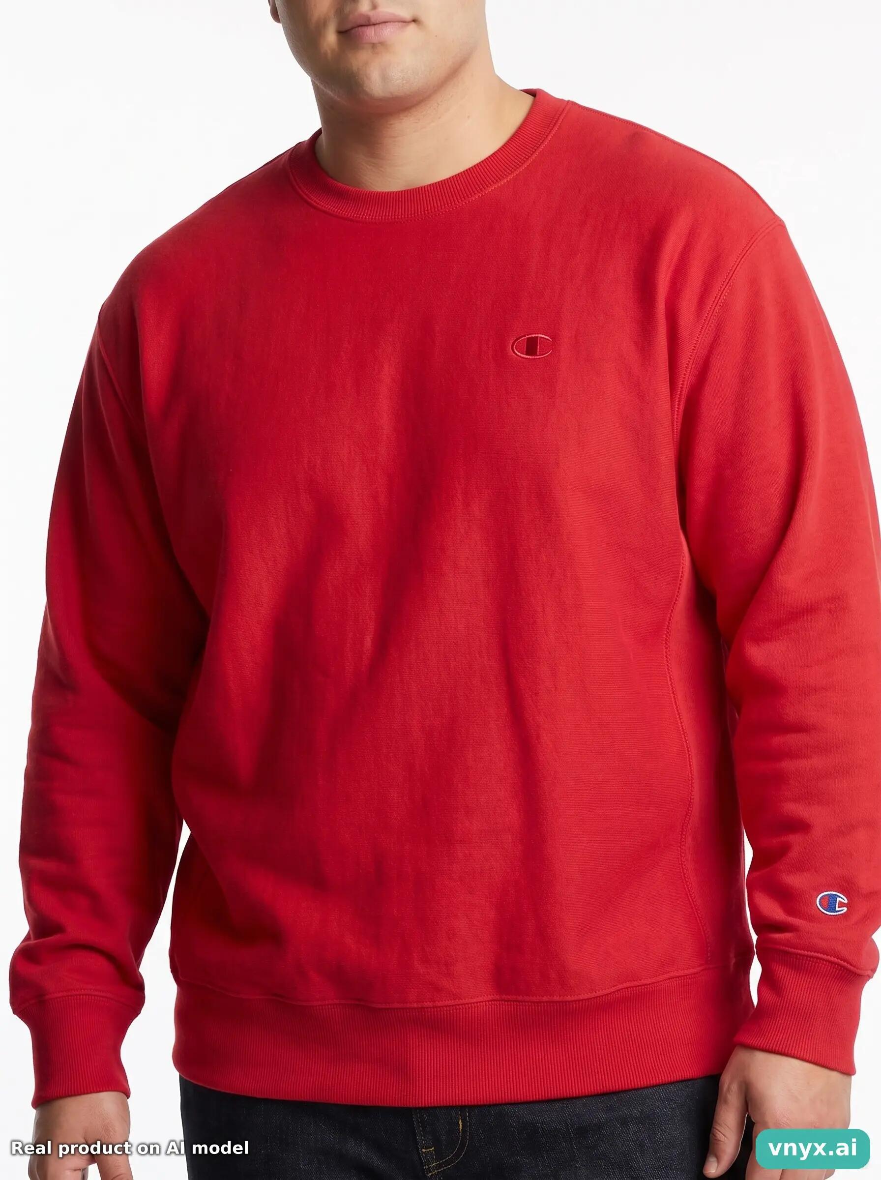 Second Life - Vintage Champion Saturated Red Sweatshirt Men L 5/5