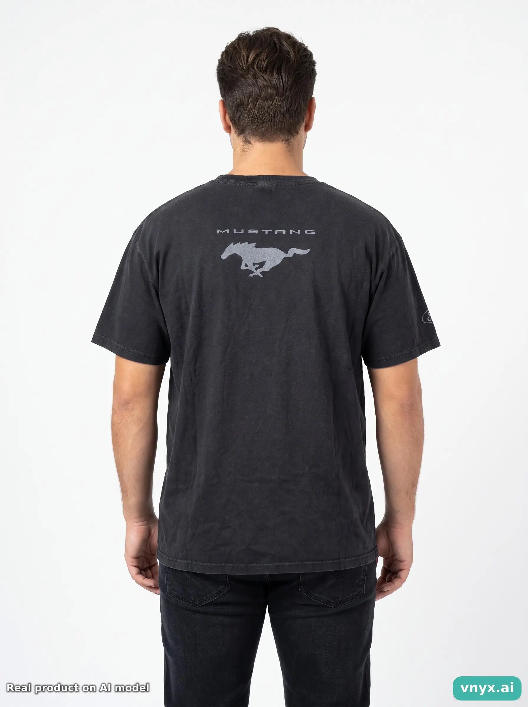 Second Life - Vintage Mustang Black T-Shirts Men L 4/5
