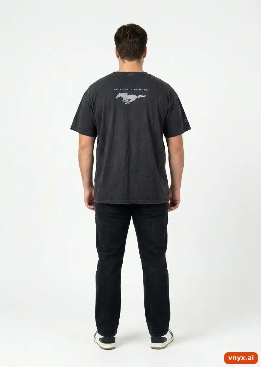 Second Life - Vintage Mustang Black T-Shirts Men L 3/5