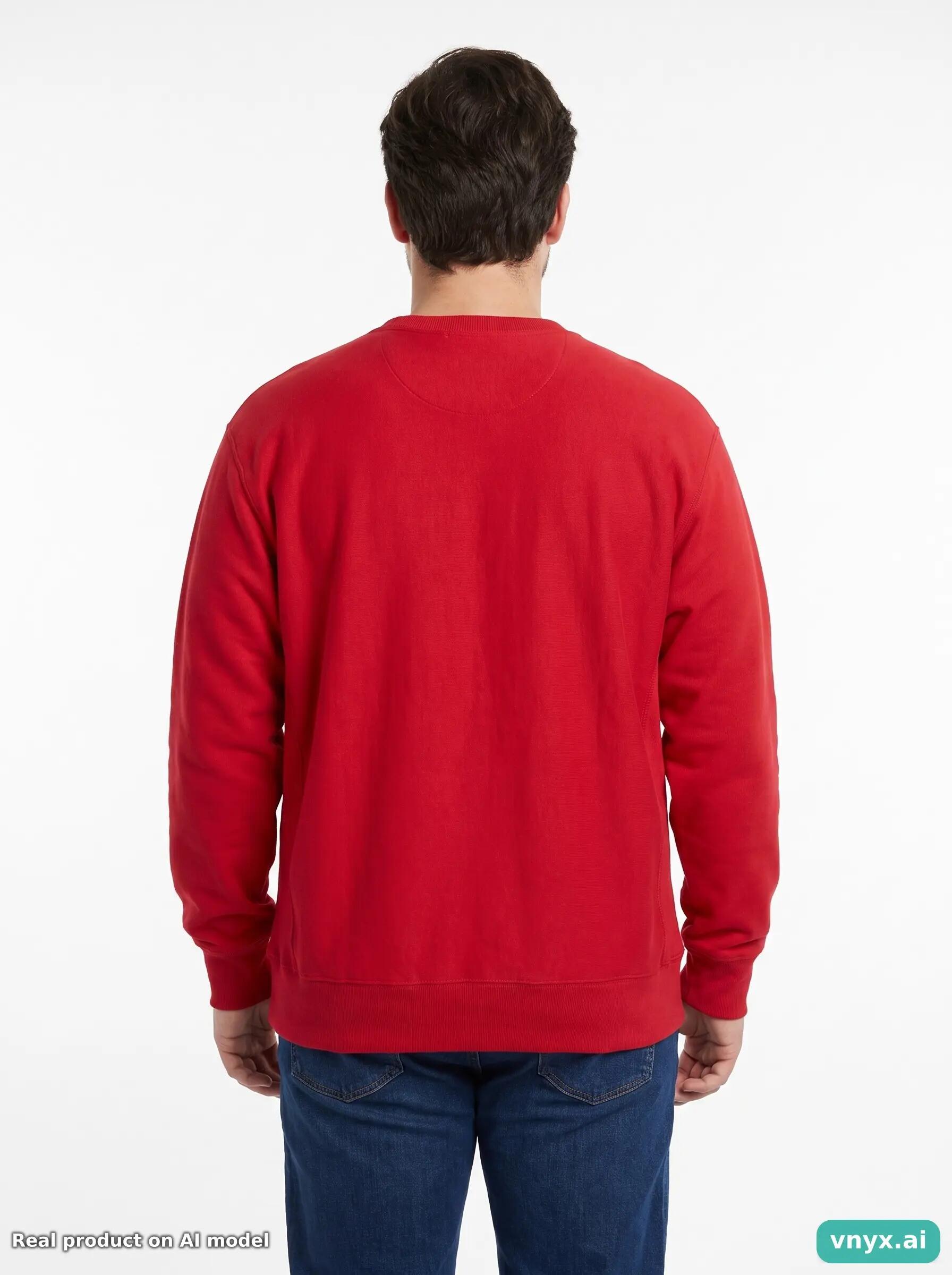 Second Life - Vintage Champion Saturated Red Sweatshirt Men L 2/5