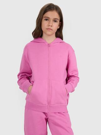 Bluza dresowa rozpinana z kapturem dziewczęca 4F 4FJRAW25TSWSF2466