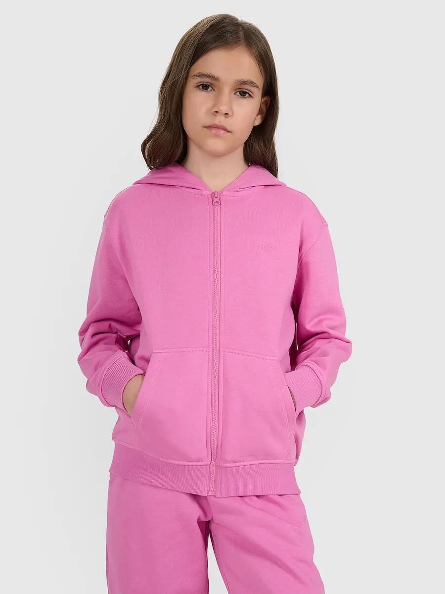 Bluza dresowa rozpinana z kapturem dziewczęca 4F 4FJRAW25TSWSF2466 6/7