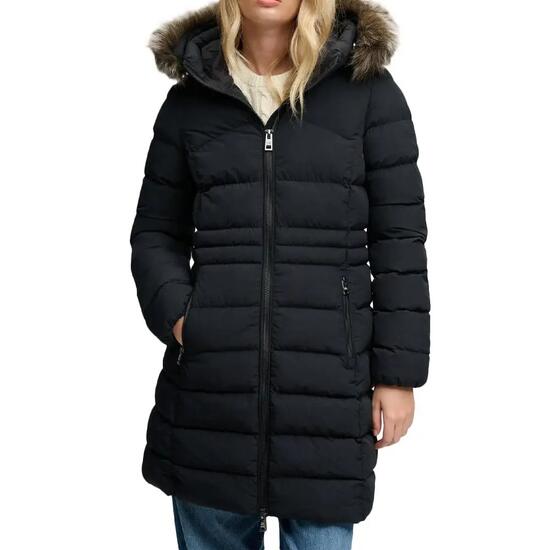 Superdry Damen Steppjacke mit Kapuze Schwarz