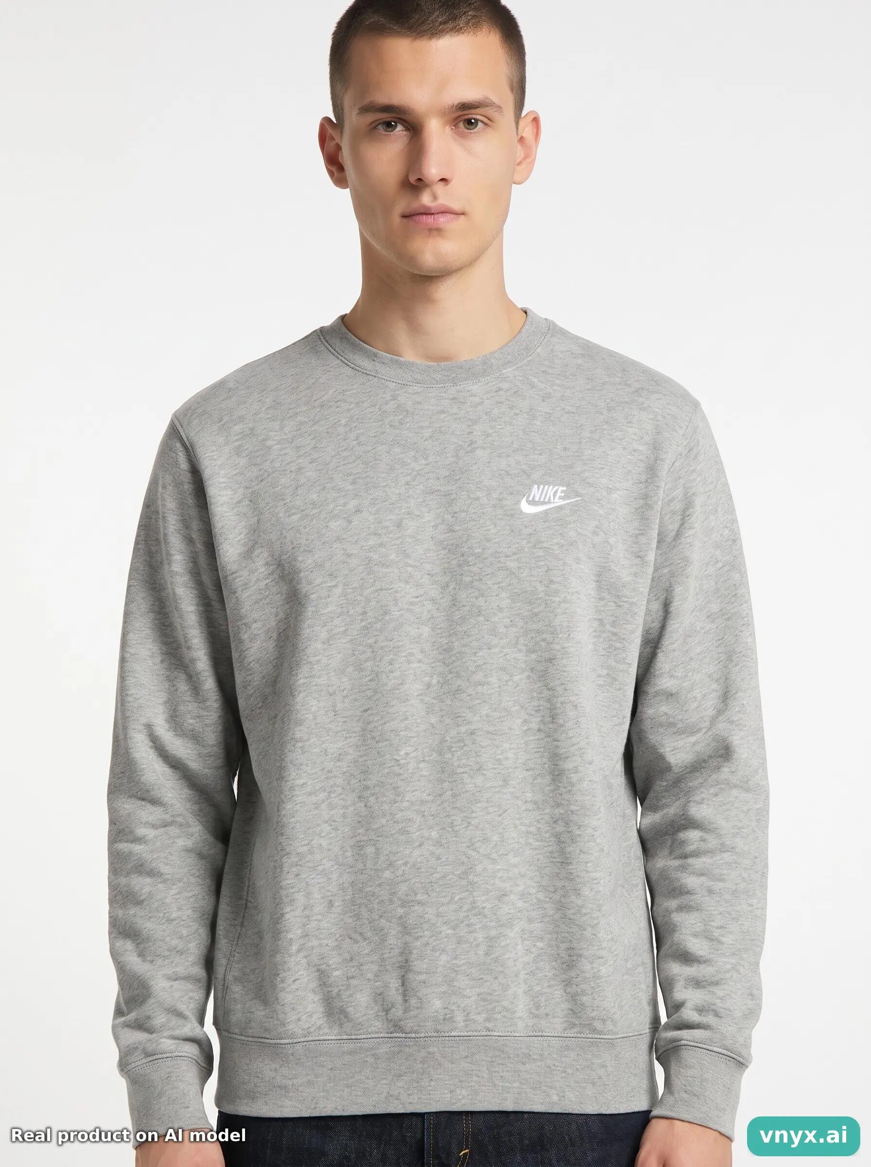 Second Life - Vintage Nike Grey Sweatshirts Men S 5/5