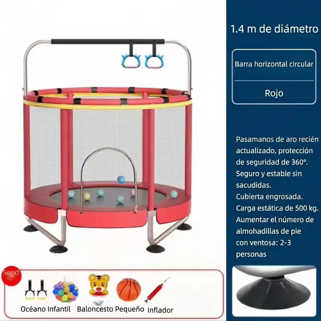 Cama Elástica Infantil 140 cm Niños con Juguetes 4/4