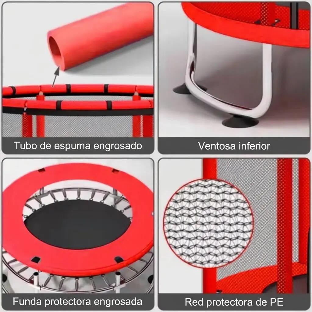 Cama Elástica Infantil 140 cm Niños con Juguetes 3/4