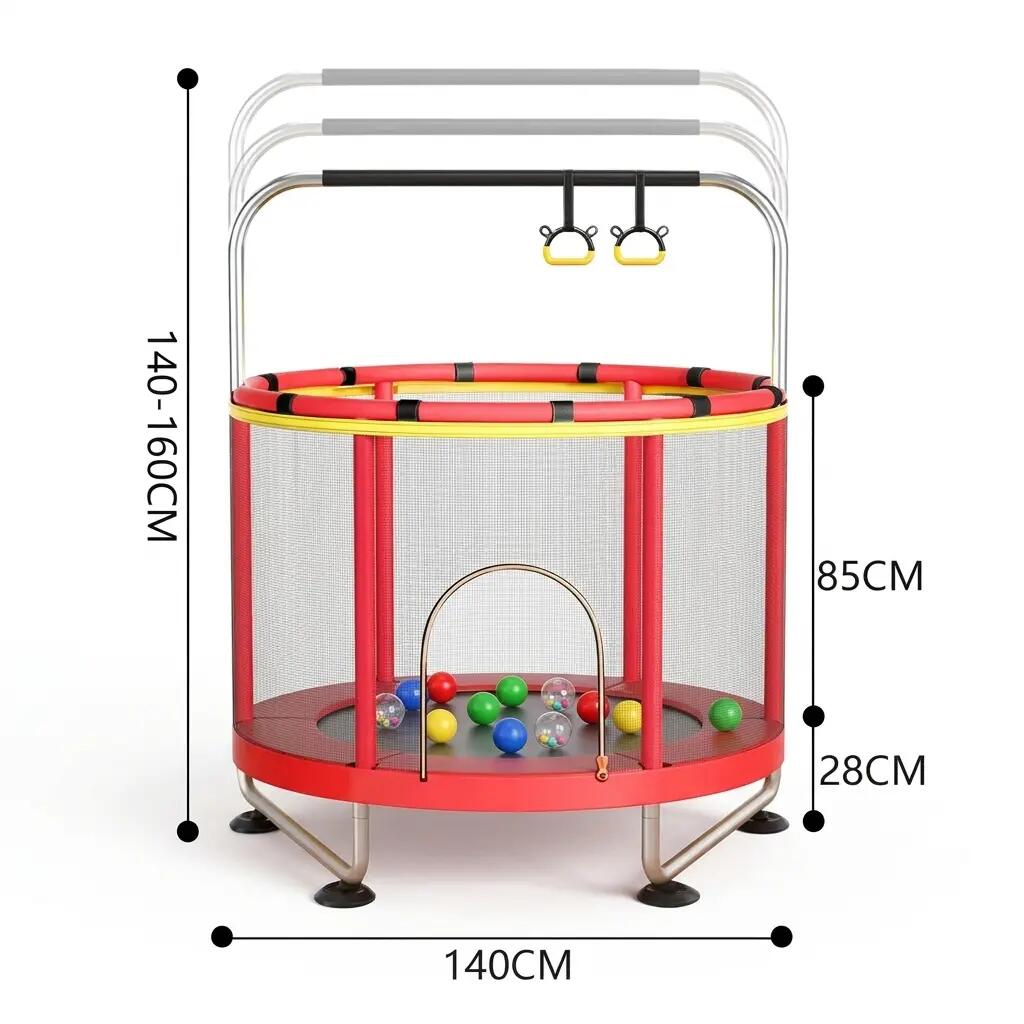 Cama Elástica Infantil 140 cm Niños con Juguetes 2/4