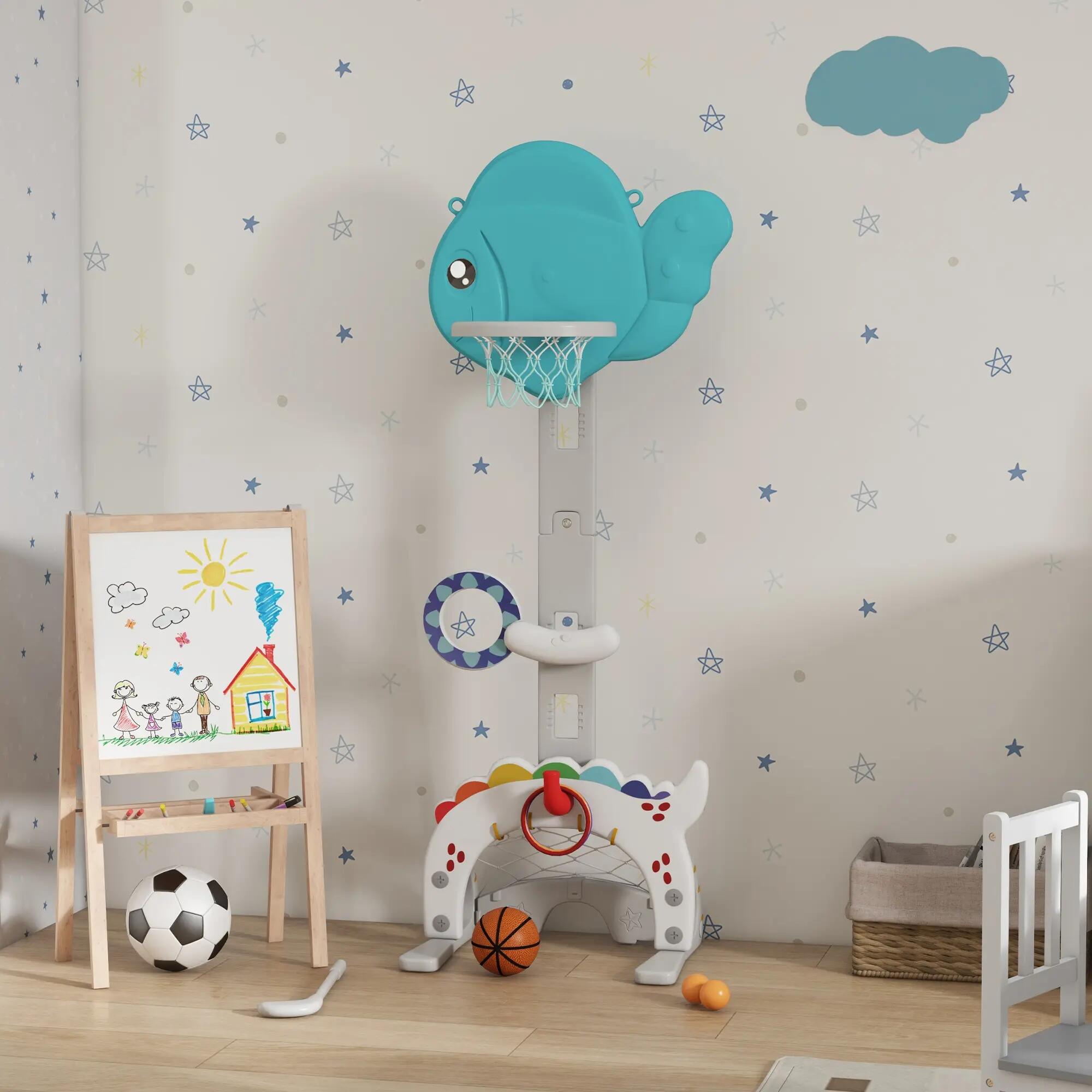 Panier basketball enfant but foot jeu golf lancer anneaux balle 5 en 1 2/5