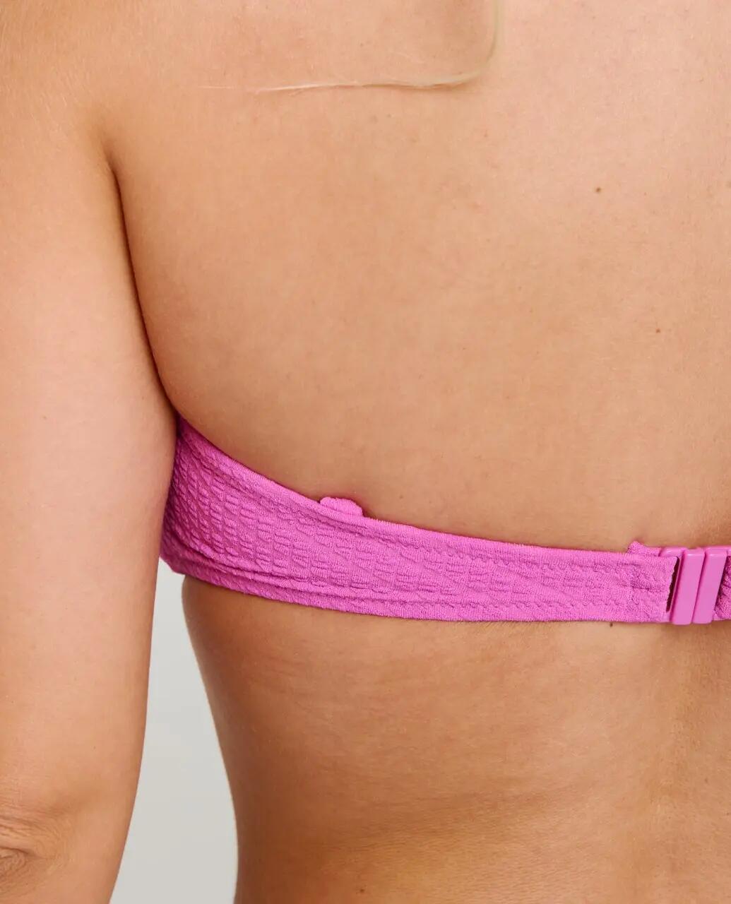 Top bikini Donna Bandeau Custom Rib - Super Pink 6/7