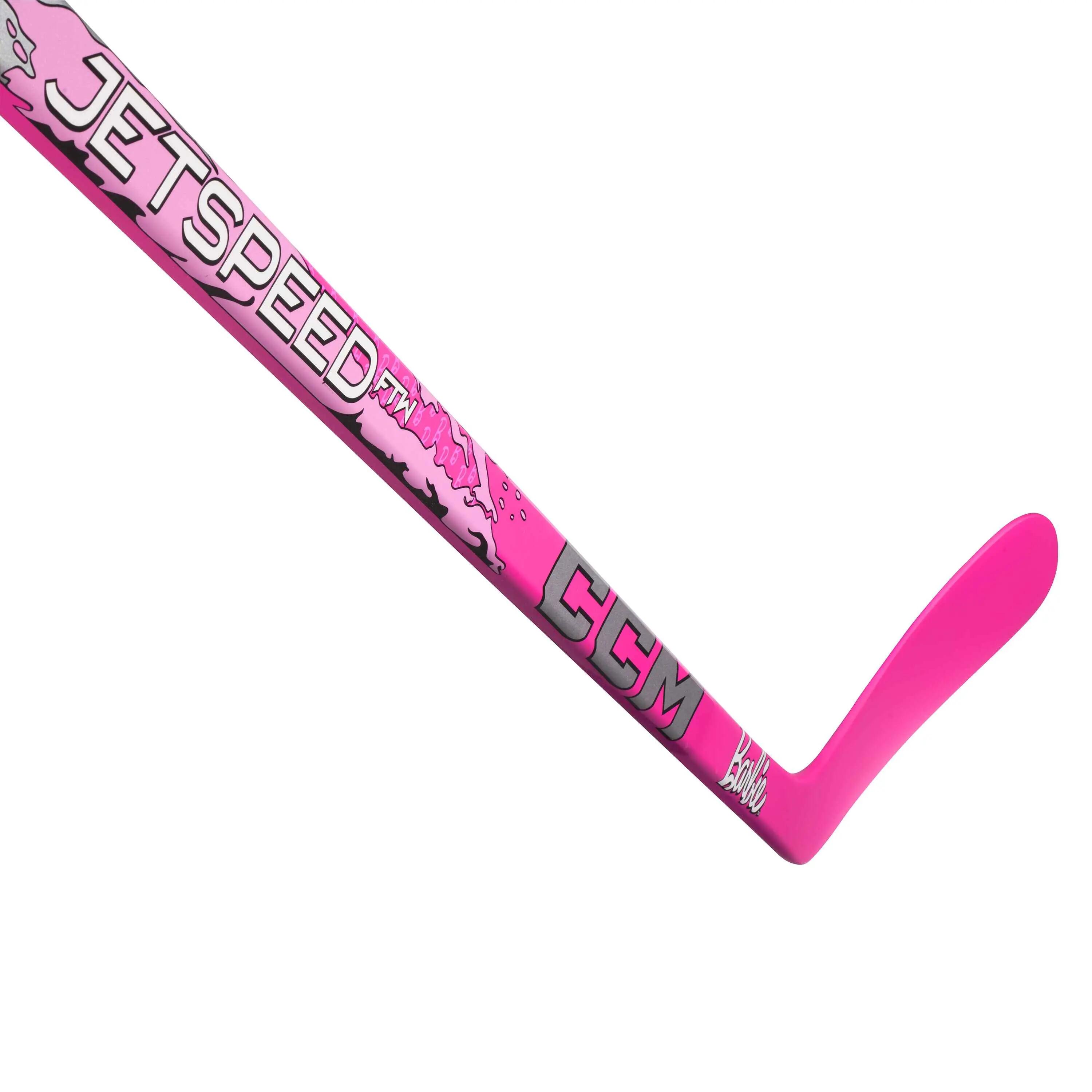 CCM Barbie JetSpeed FTW Intermediate crosse de hockey composite rose 2/10