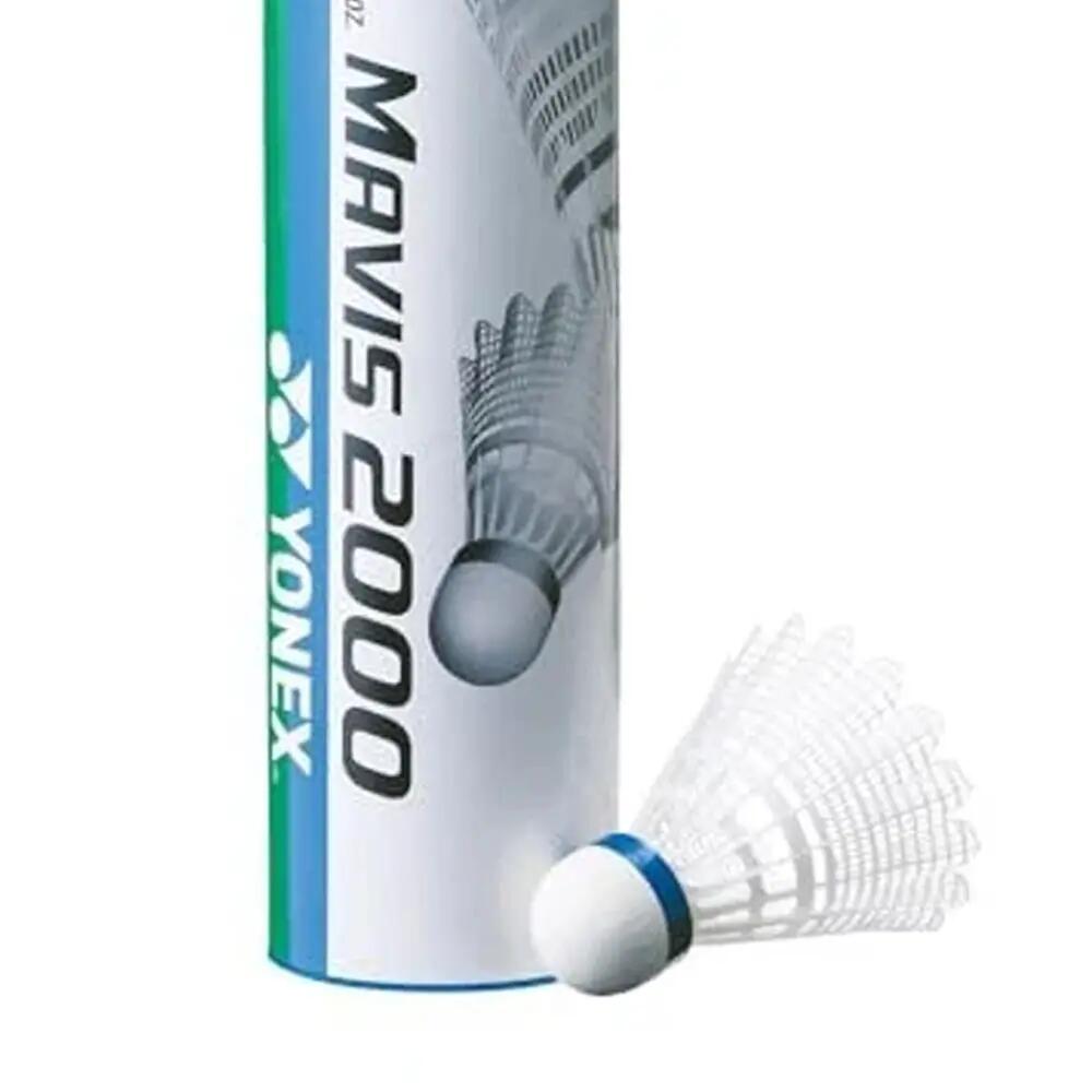 Volante de Badminton Mavis 2000 Pack de 6 Blanco 2/2