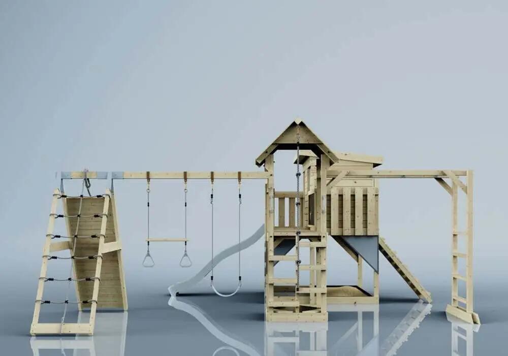 Spielturm Malin mit Trapezstange in Eisblau - 503 × 562 × 274 cm 2/6