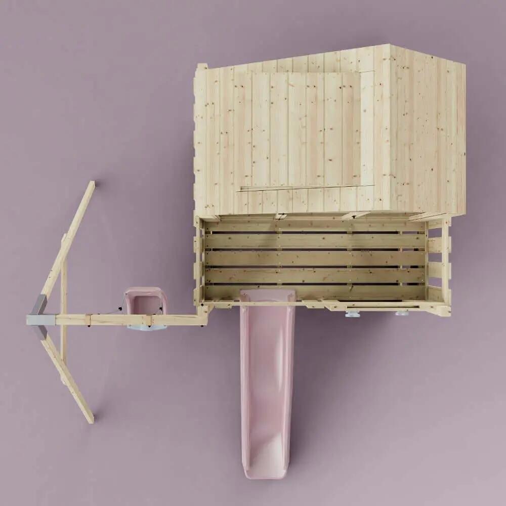 Spielturm Madita mit Babyschaukel in Altrosa - 414 × 308 × 291 cm 6/6
