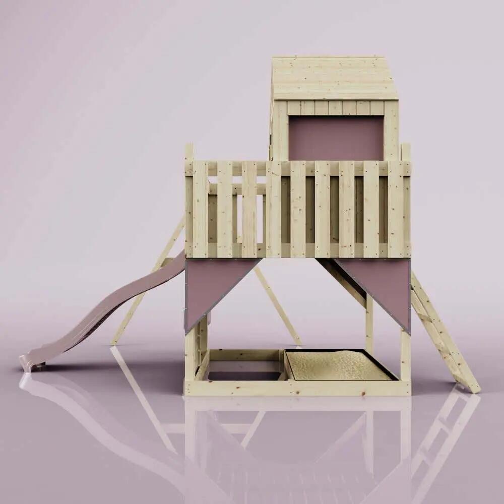 Spielturm Madita mit Babyschaukel in Altrosa - 414 × 308 × 291 cm 4/6