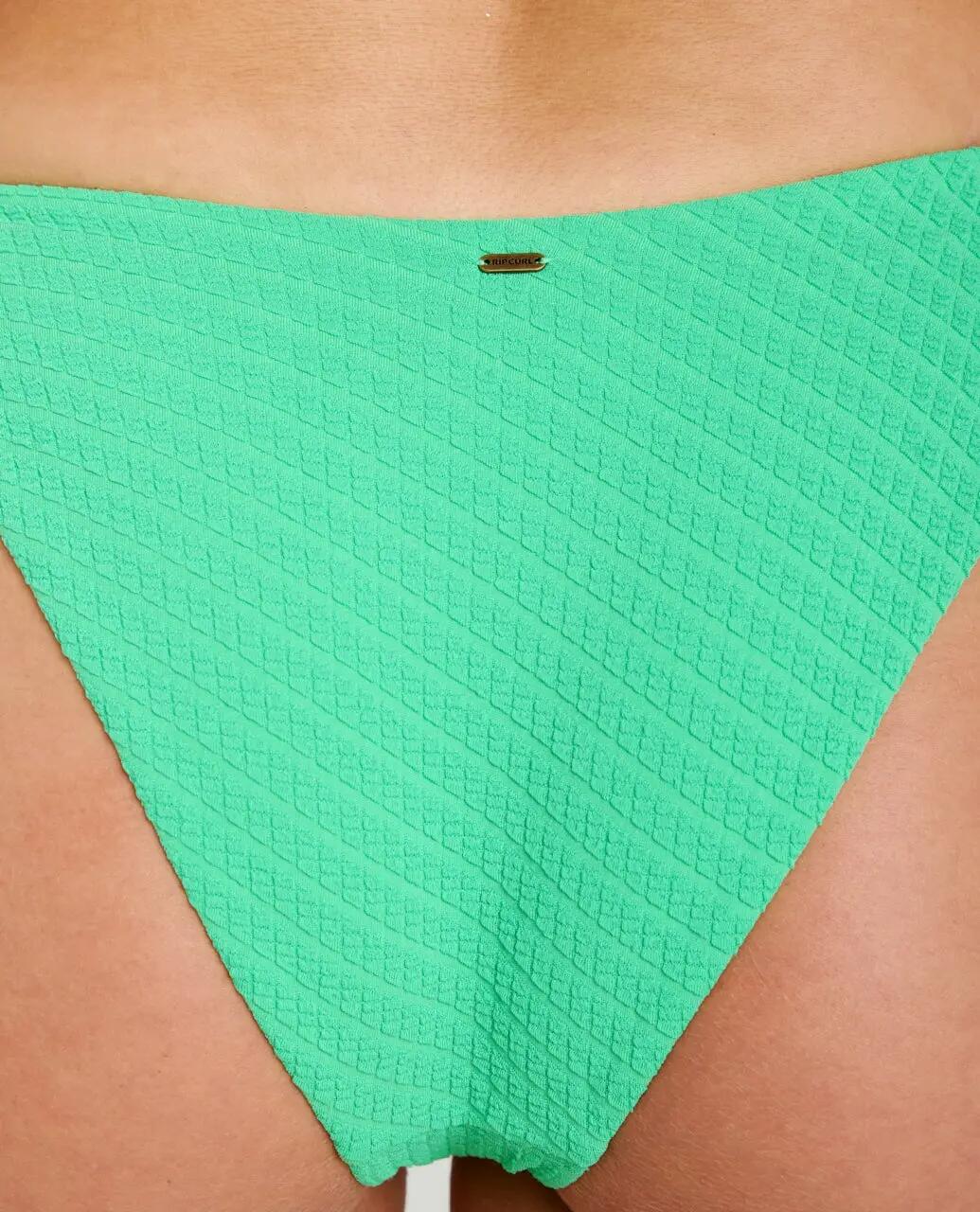 Cueca de biquíni Mulher taille haute tanga Custom Rib - Green 7/7