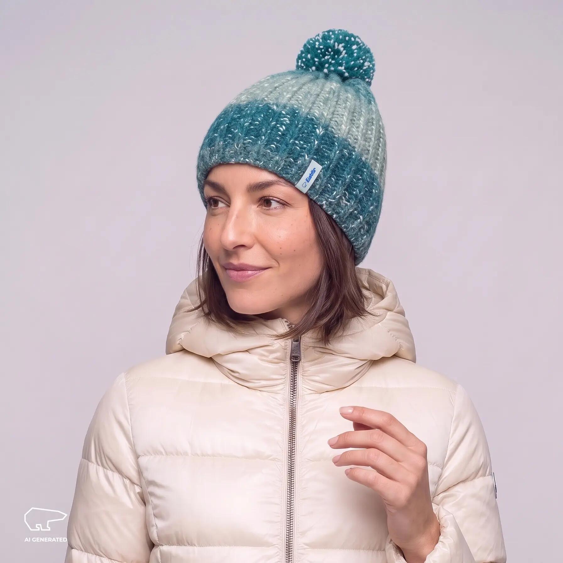 Damen Outdoor Bommelmütze wärmend, Zenta OS Pompon Grün 5/5