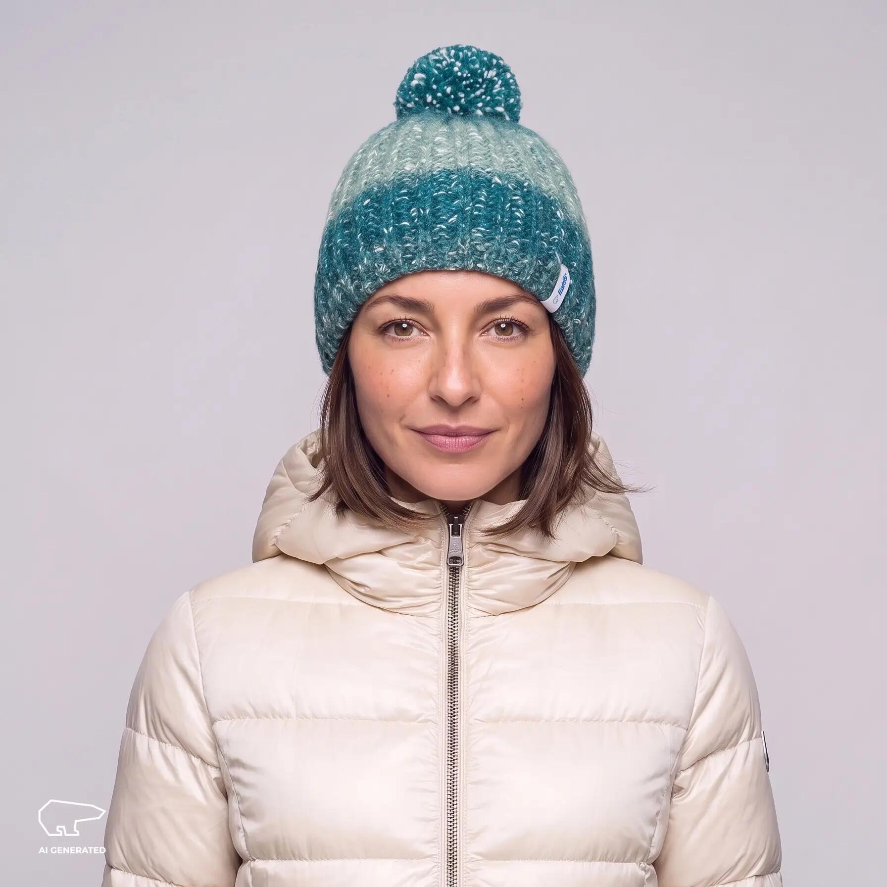 Damen Outdoor Bommelmütze wärmend, Zenta OS Pompon Grün 3/5