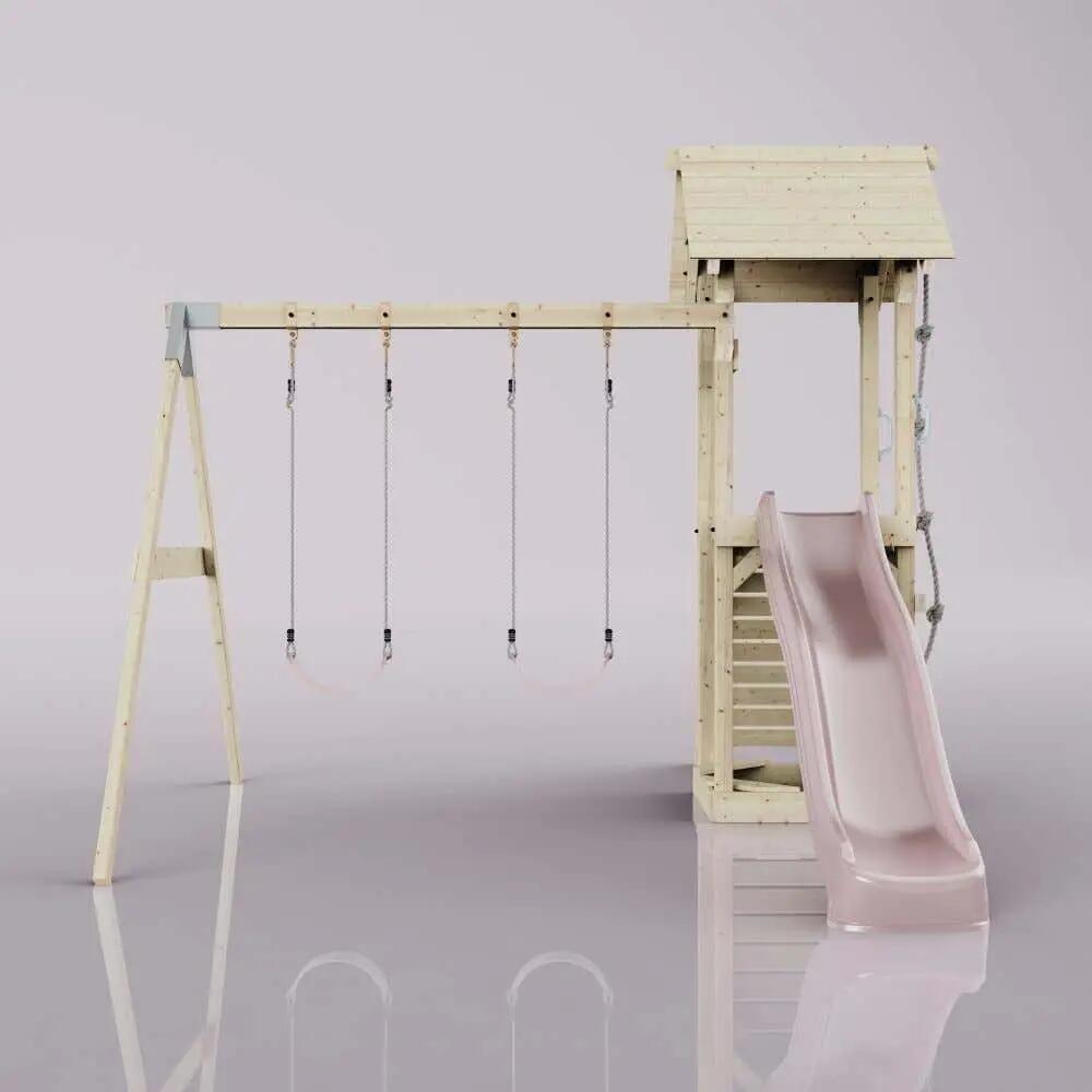 Spielturm Vimmerby mit Kinderschaukel in Altrosa - 357 × 305 × 273 cm 4/6