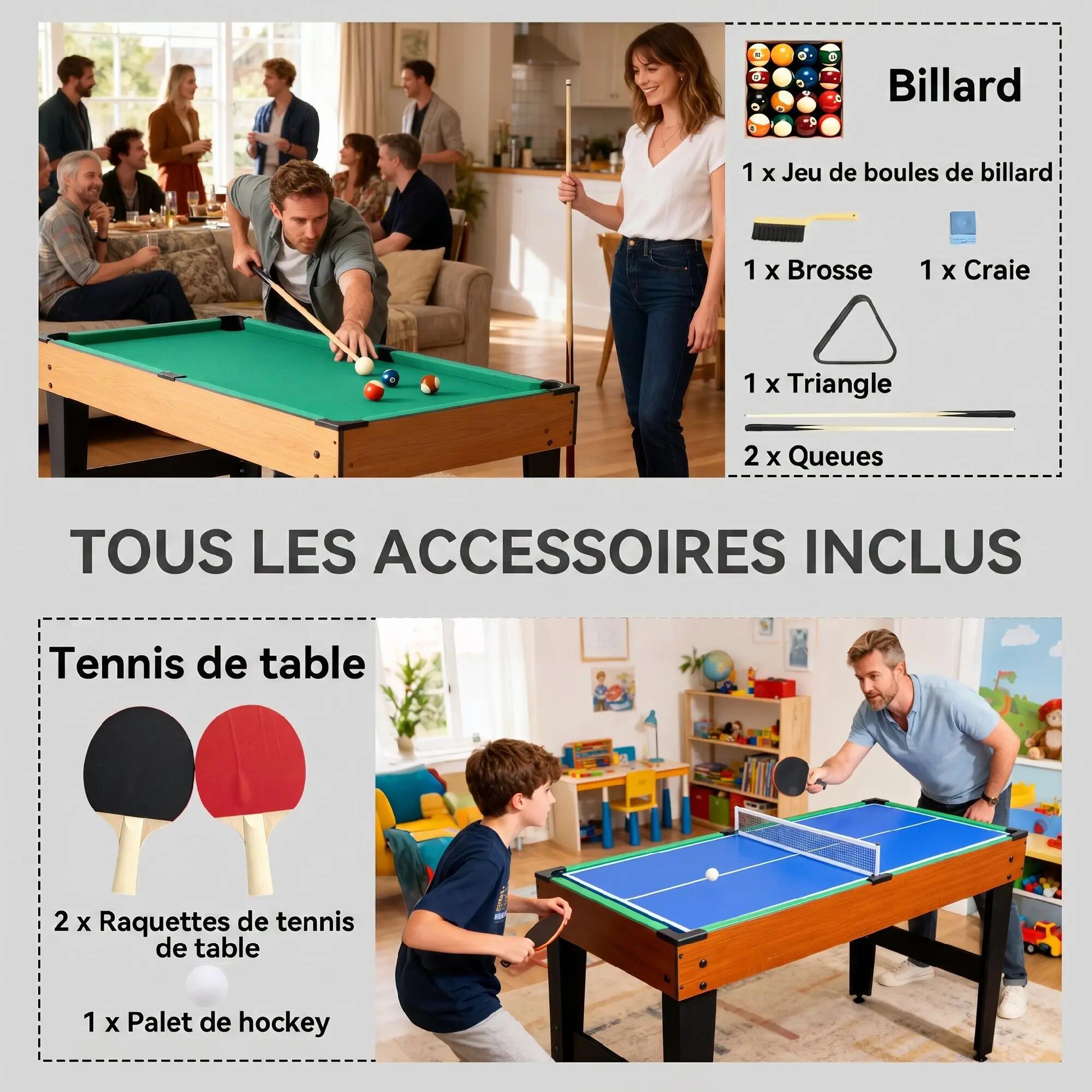 Table multi-jeux 5 en 1 accessoires inclus 5/5