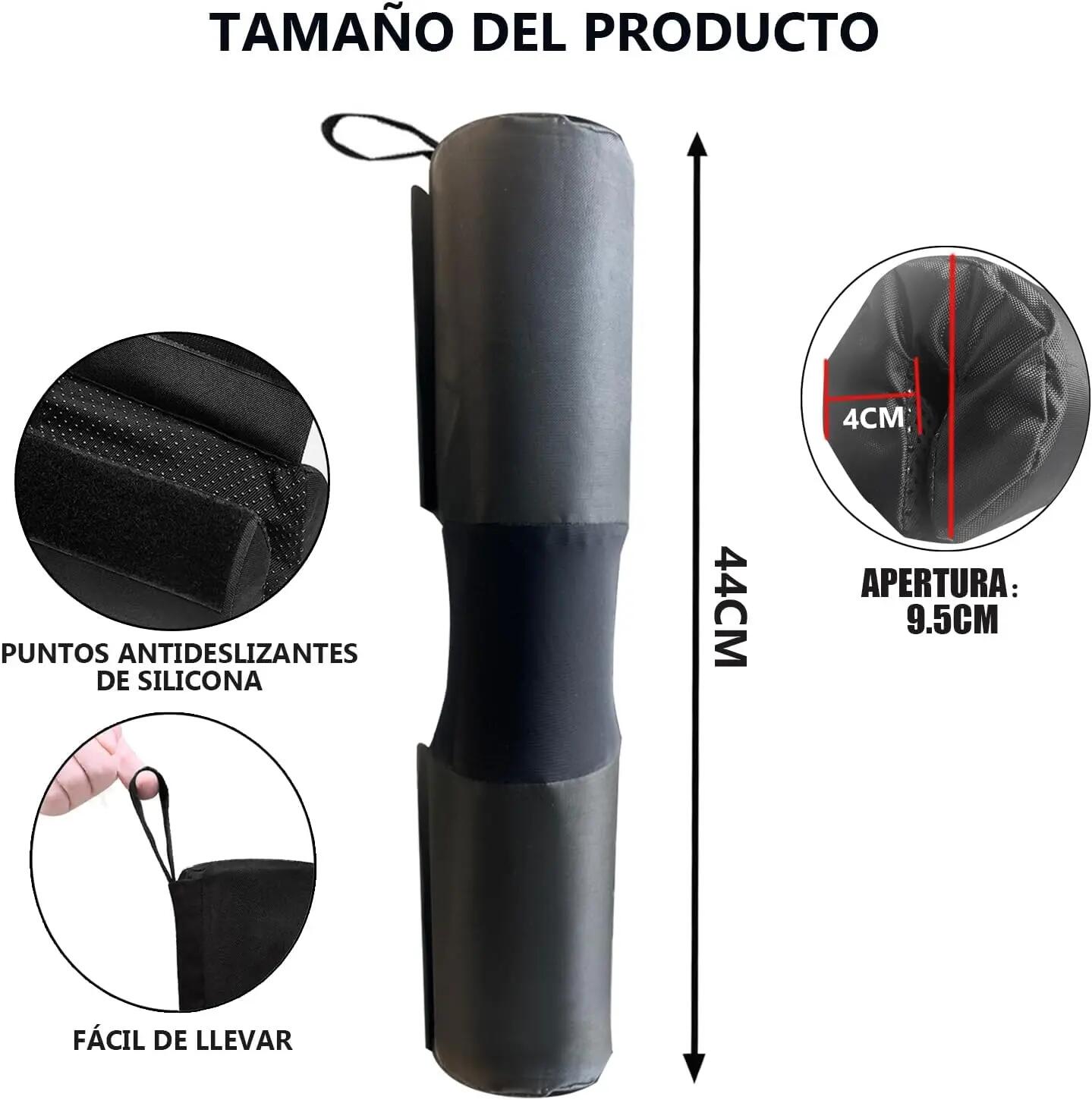 Protector Barra de Pesas Acolchado 44 cm 50 mm Hip Thrust y Sentadillas Negro 3/5