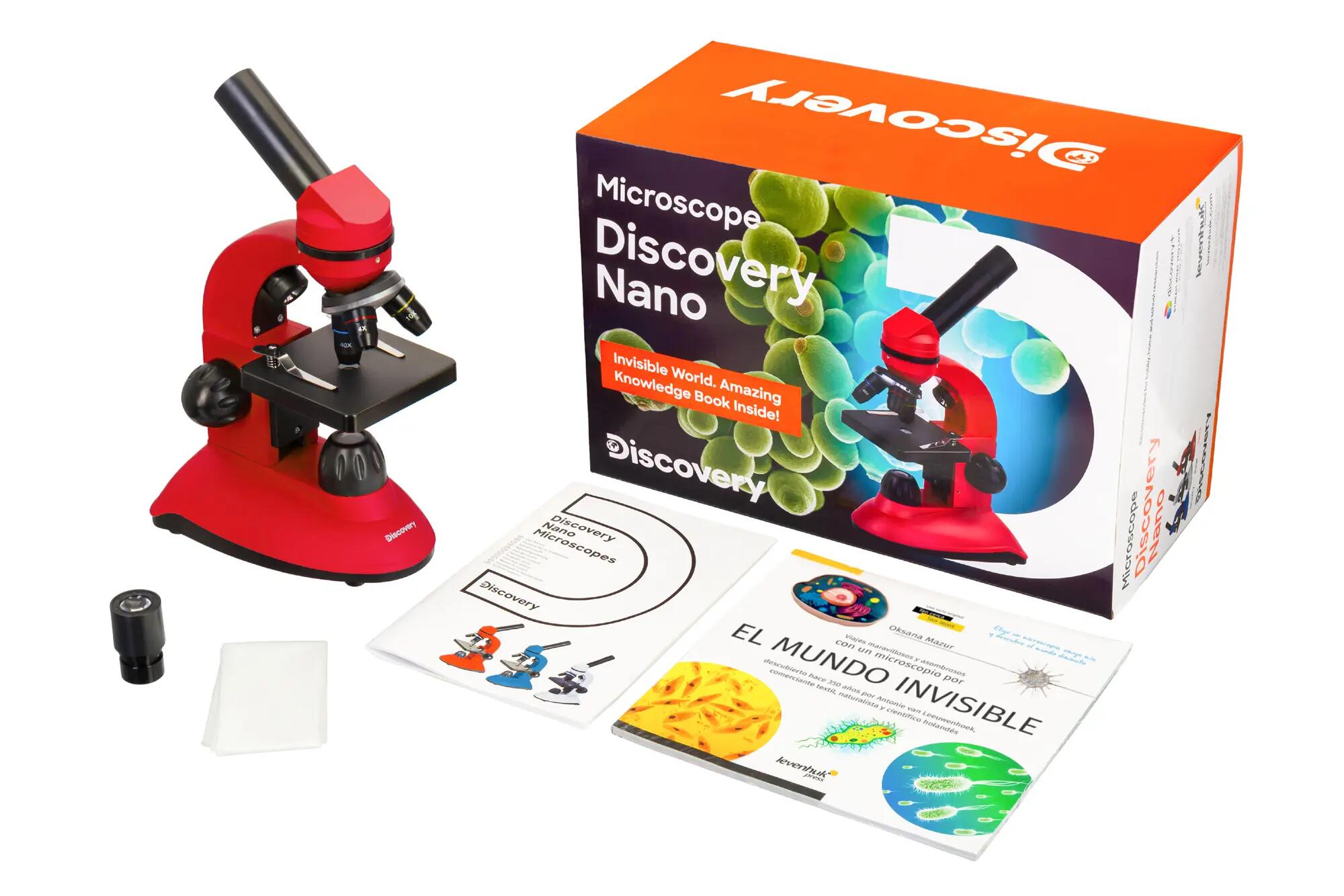 Microscopio monocular - 40–400x - Discovery Nano Terra - Rojo 4/10