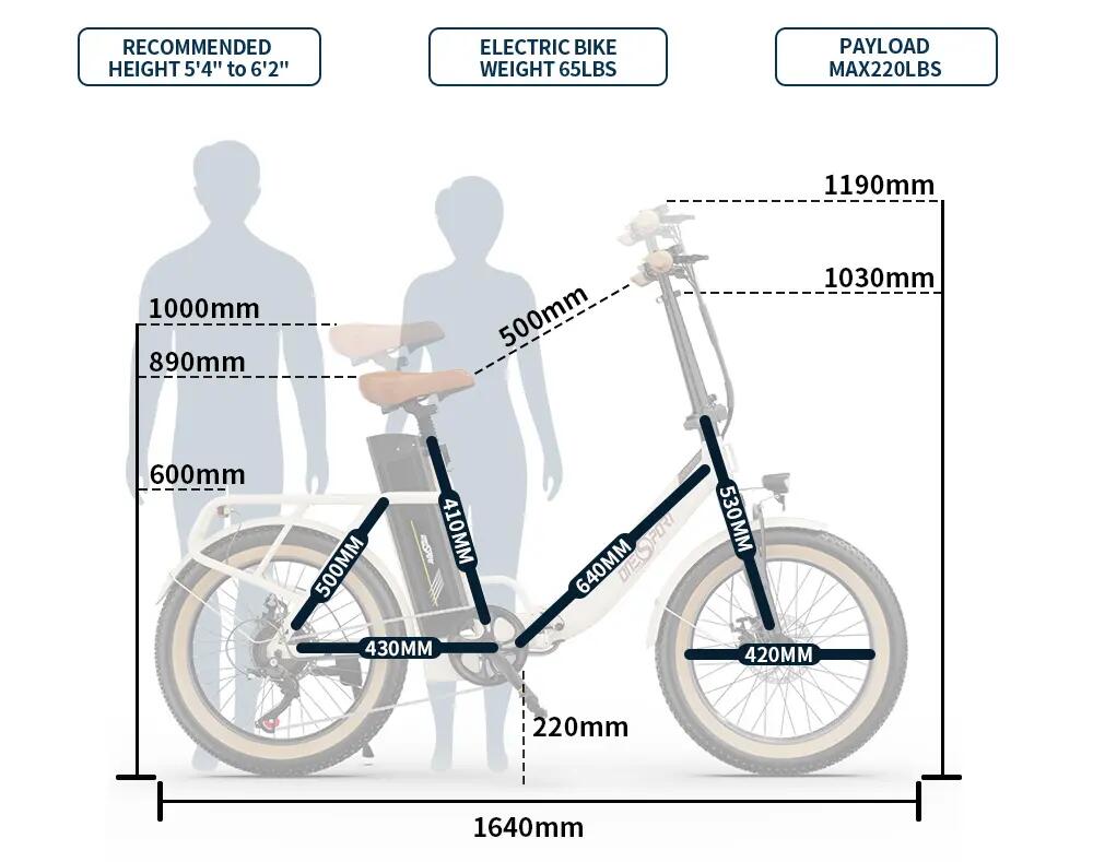 Bicicleta eléctrica plegable urbana ONESPORT OT16-2 48V 17Ah neumáticos 20" 14/15