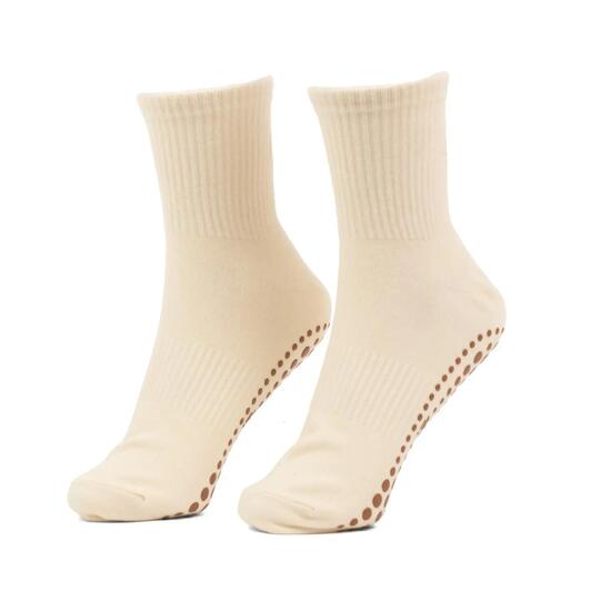 Chaussettes de Pilates bodhi PEACE écru/marron | taille S (EU 36-38,5)