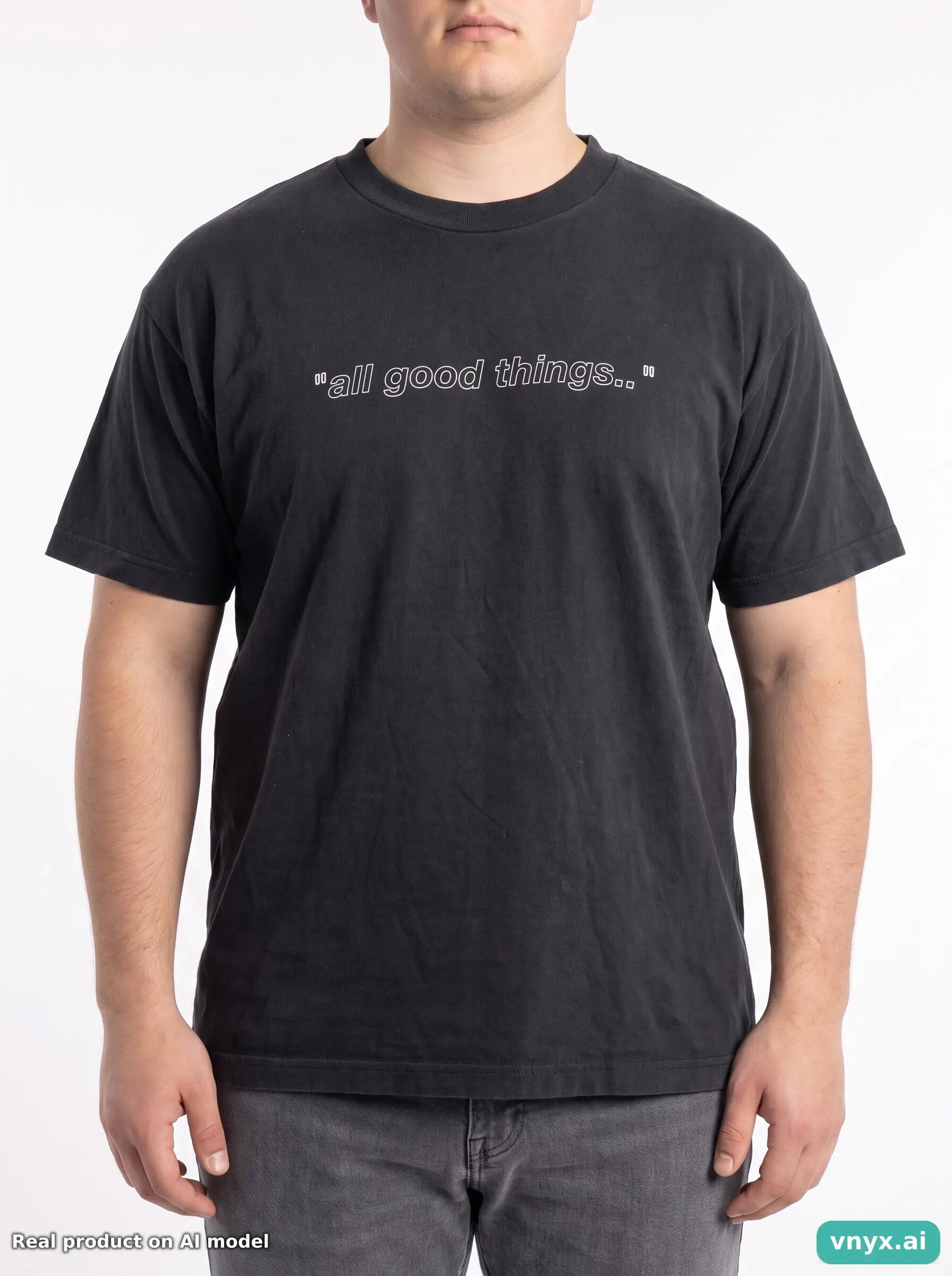 Second Life - Vintage Fruit of the Loom Deep Black T-Shirt Men XL 5/5