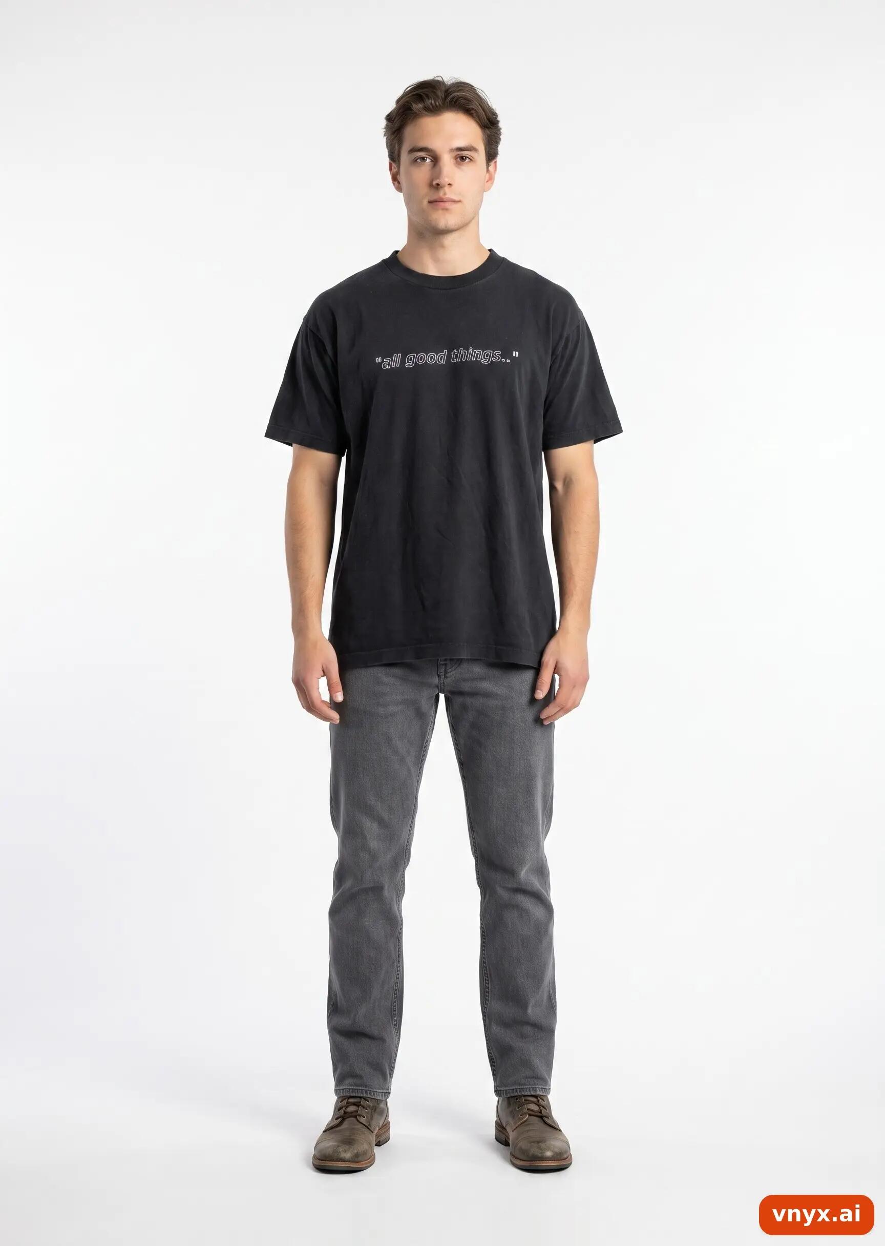 Second Life - Vintage Fruit of the Loom Deep Black T-Shirt Men XL 3/5