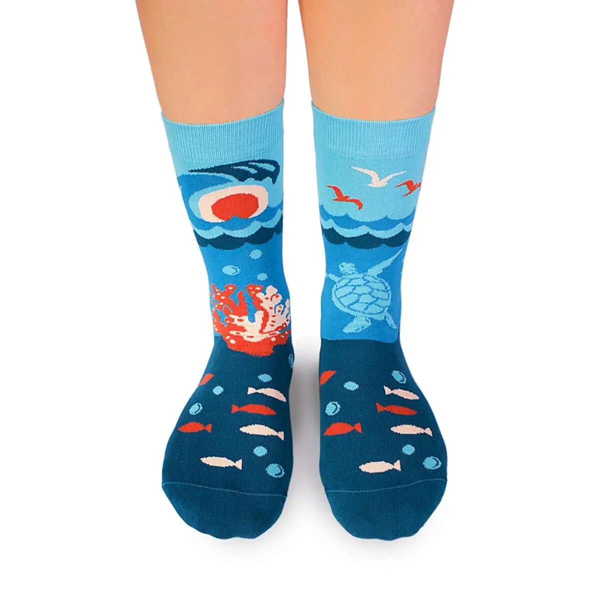 Arty Socks Ocean világoskék organikus pamut zokni 2/5