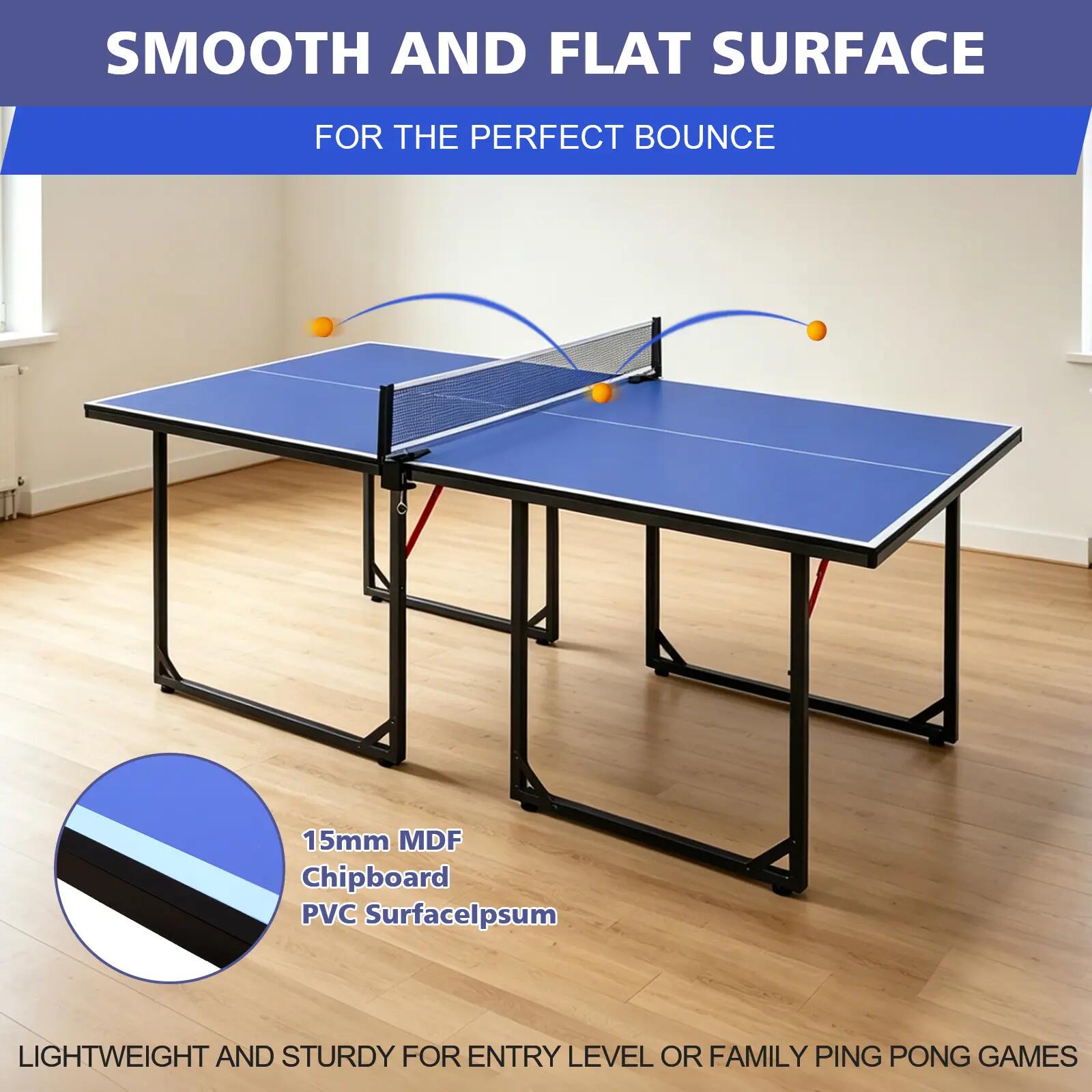 Table de ping-pong de taille moyenne (1,83 m), pliable et portable, avec filet, 4/9