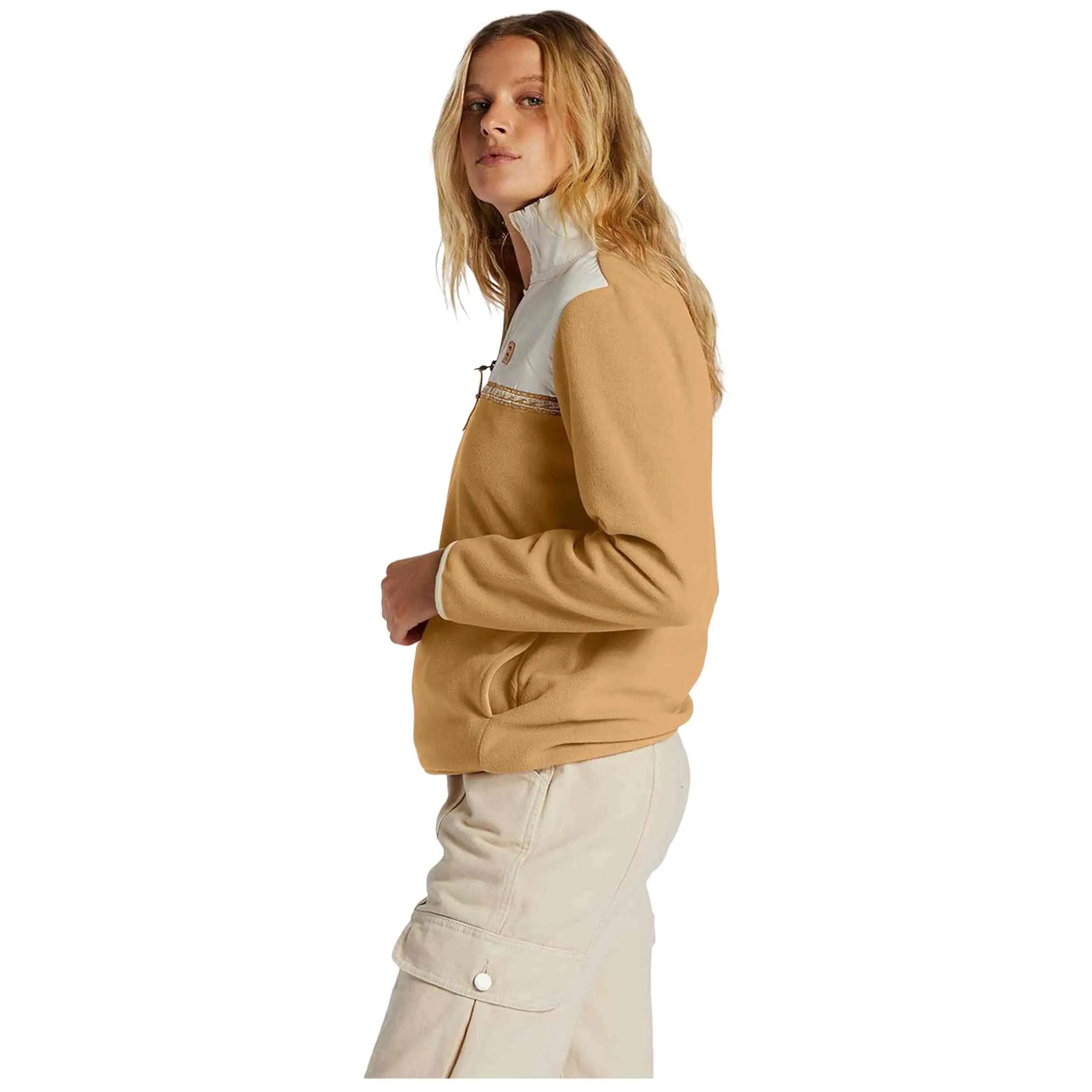 Sweater Billabong model Boundary Lite Half Zip "Beige" voor vrouwen 4/4